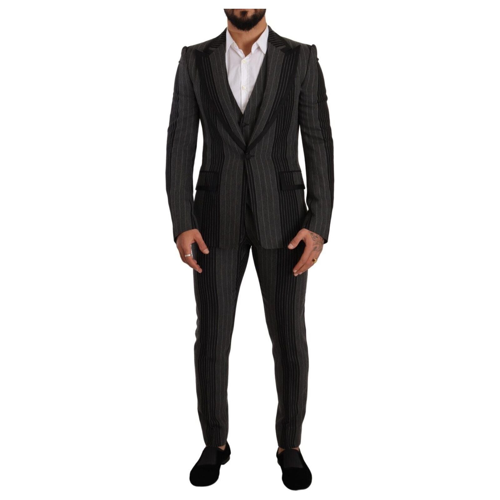 Dolce & Gabbana Grey Wool Three-Piece Suit Collection