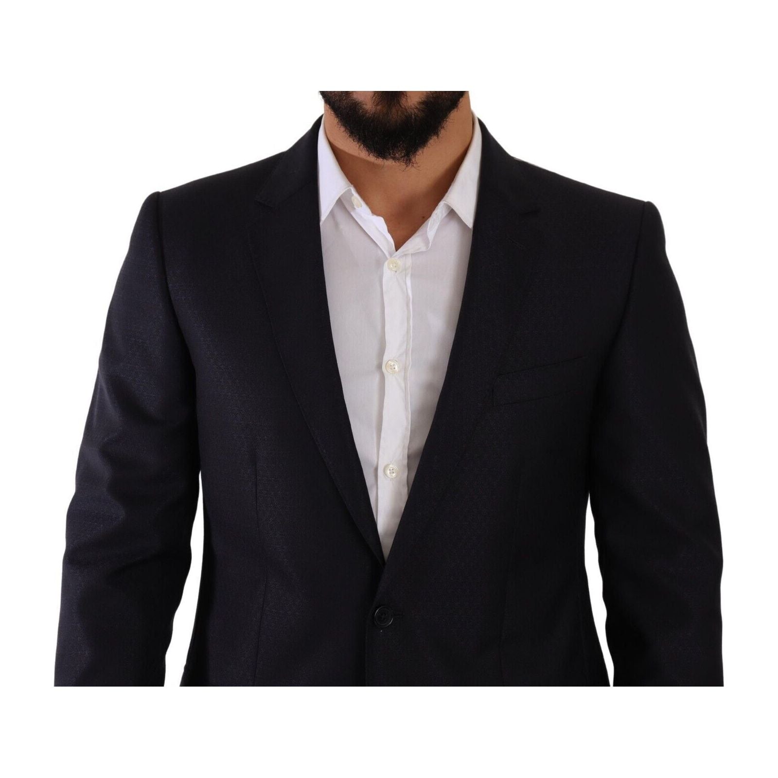 Dolce & Gabbana Navy Wool Silk Cashmere Suit