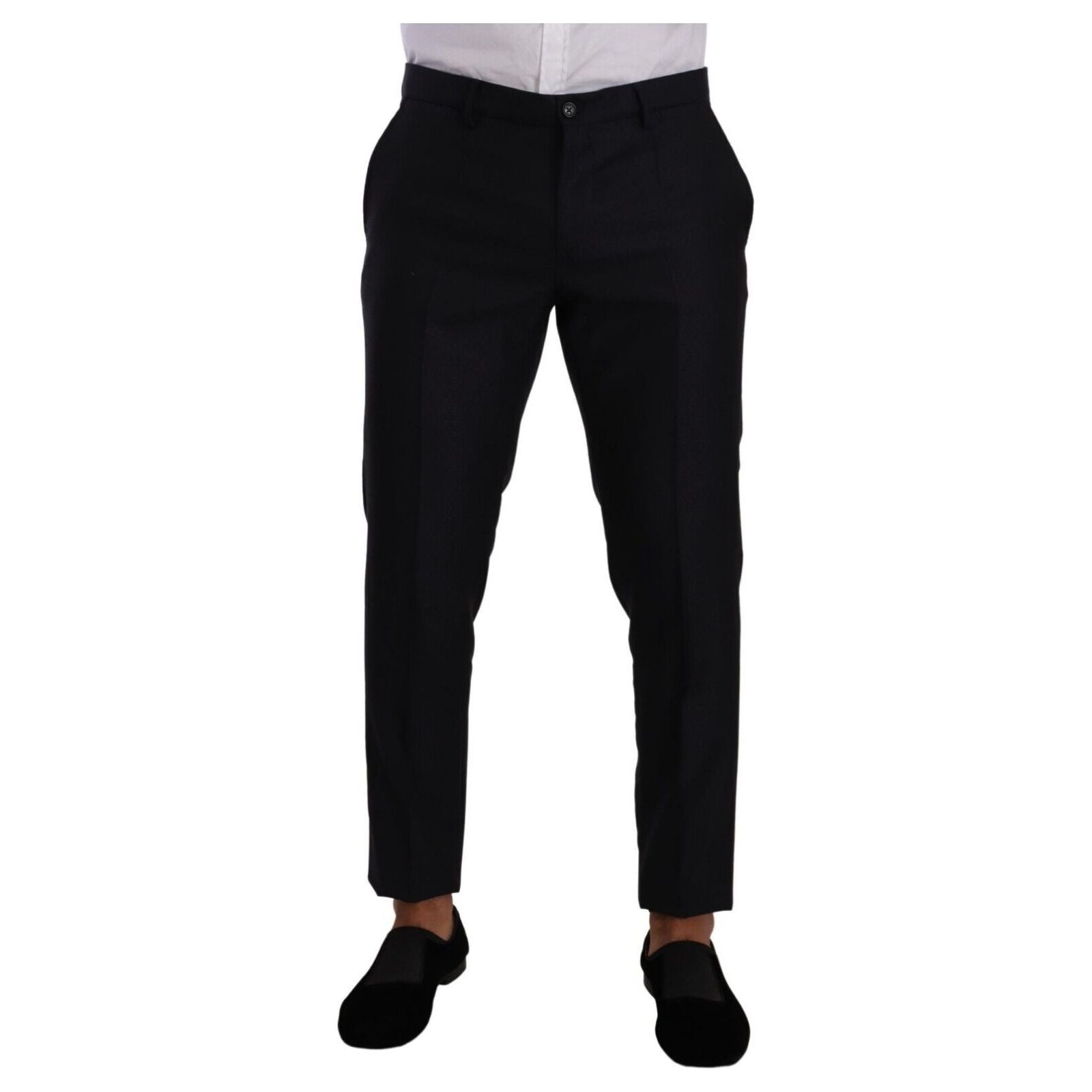 Dolce & Gabbana Navy Wool Silk Cashmere Suit