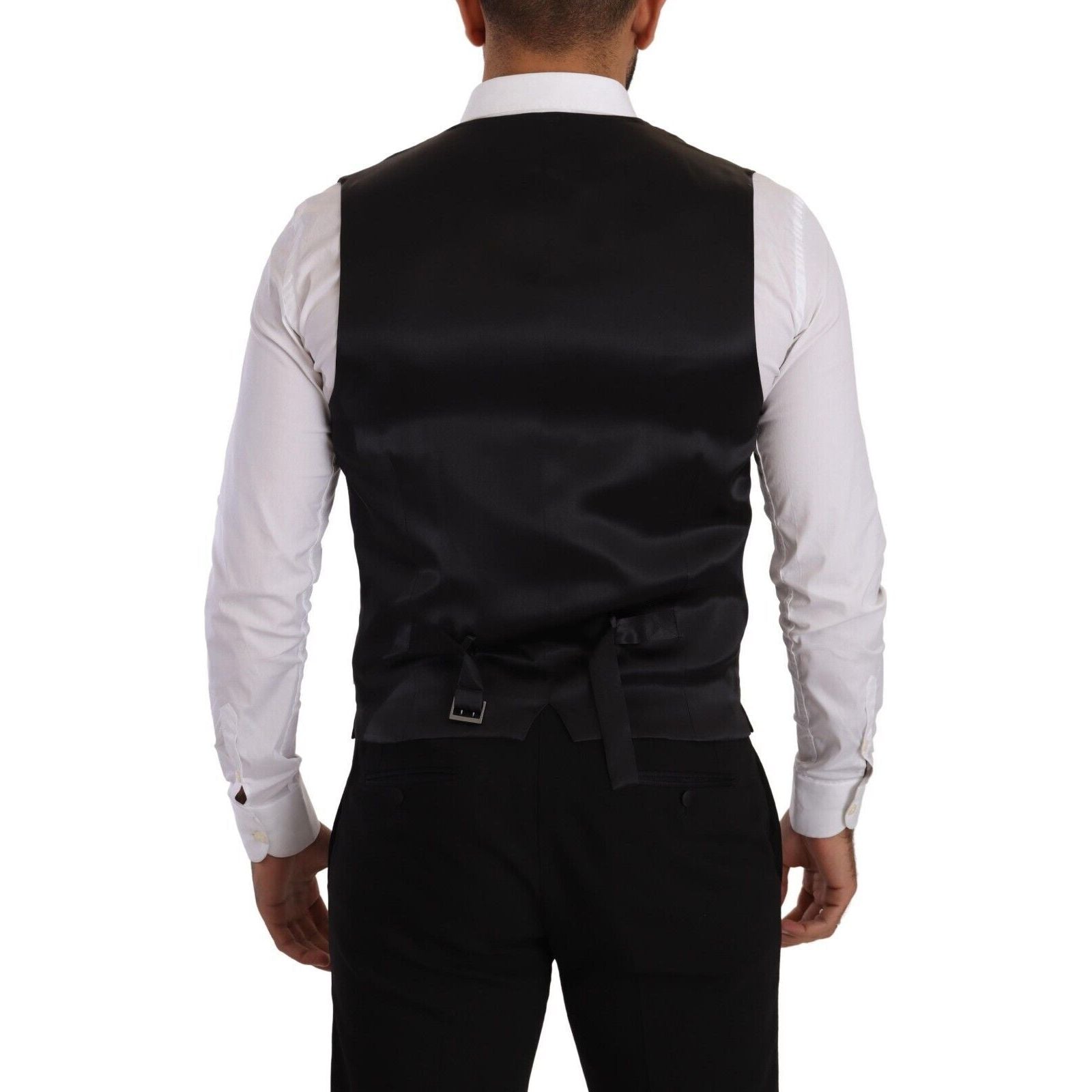 Dolce & Gabbana Black Wool Dress Vest Essentials