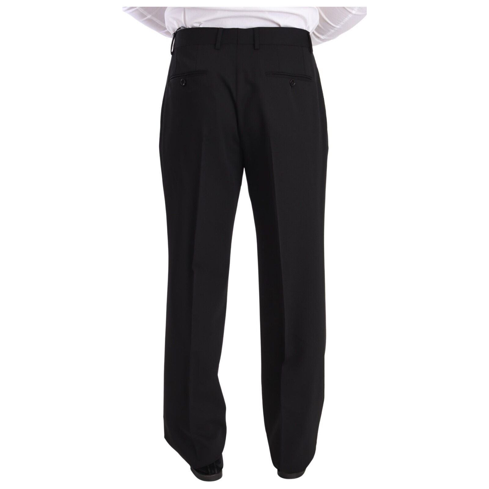 Dolce & Gabbana Black Wool Tuxedo Trousers