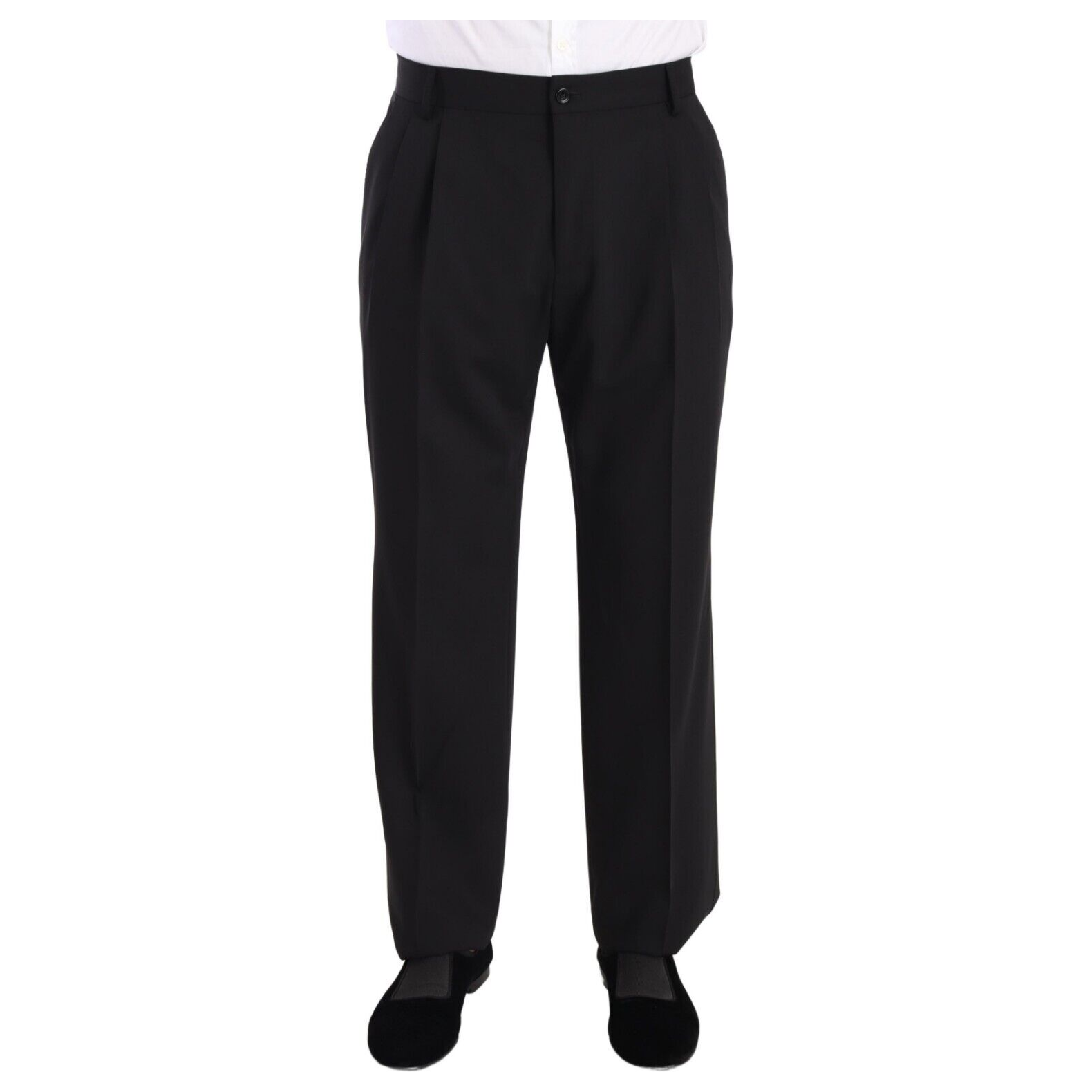 Dolce & Gabbana Black Wool Tuxedo Trousers