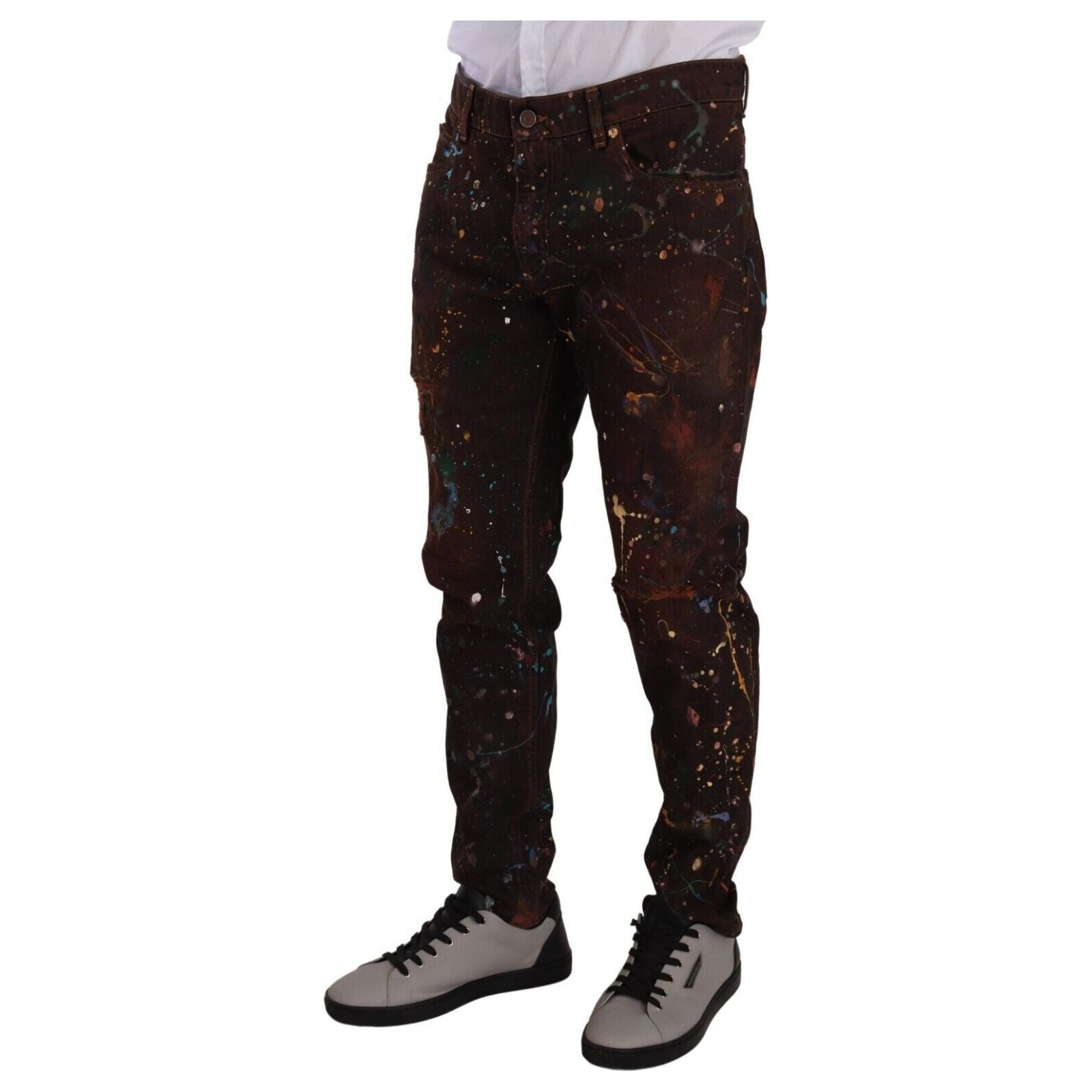 Dolce & Gabbana Brown Cotton Denim Jeans