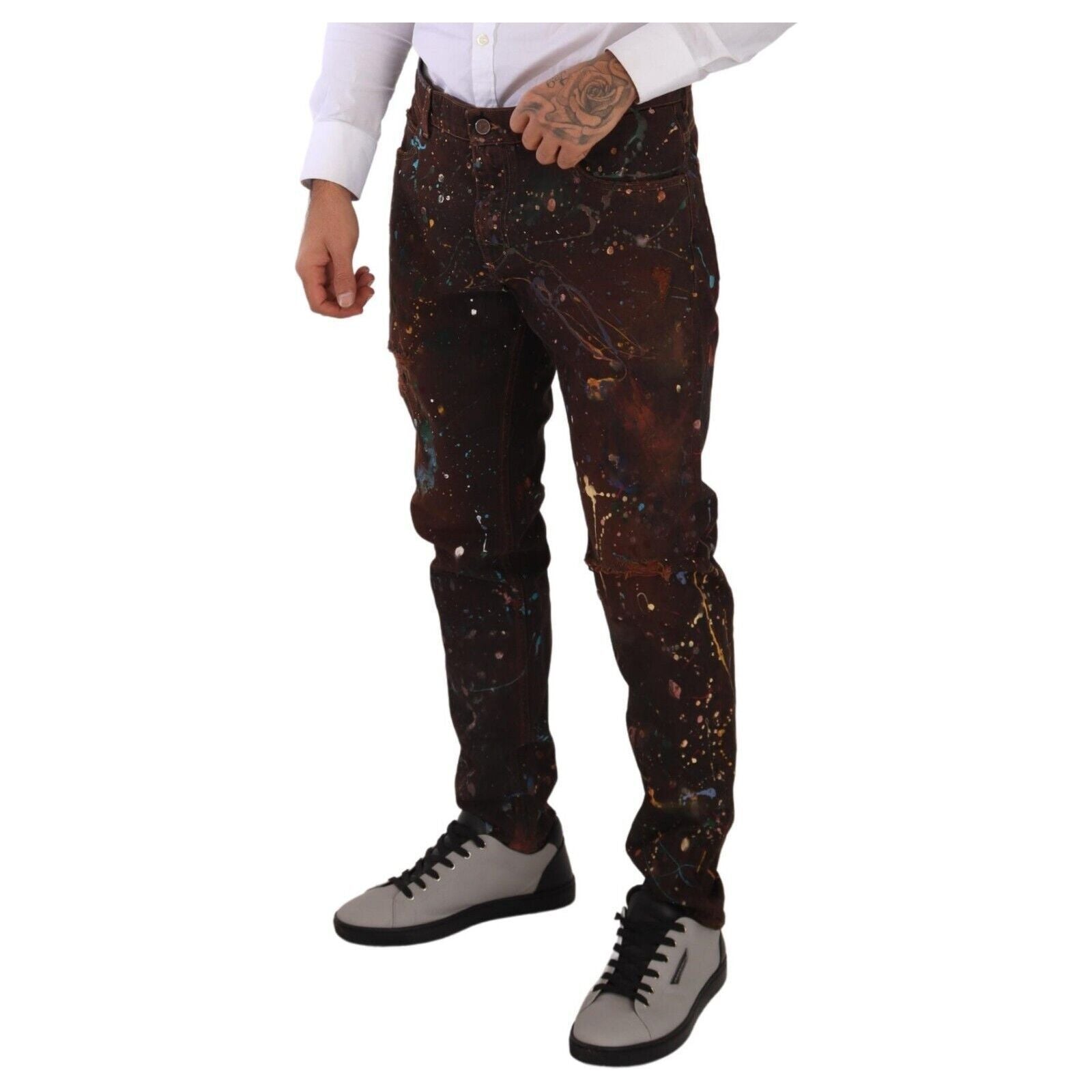 Dolce & Gabbana Brown Cotton Denim Jeans