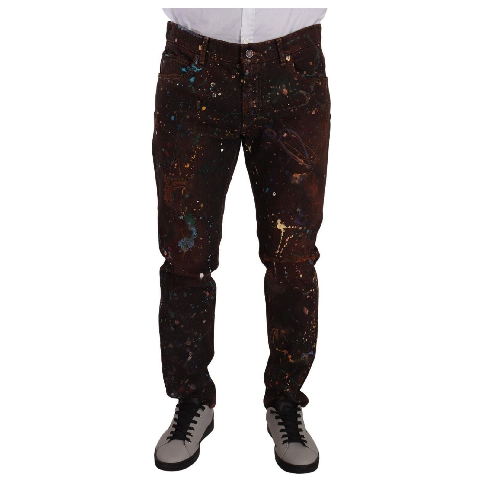 Dolce & Gabbana Brown Cotton Denim Jeans