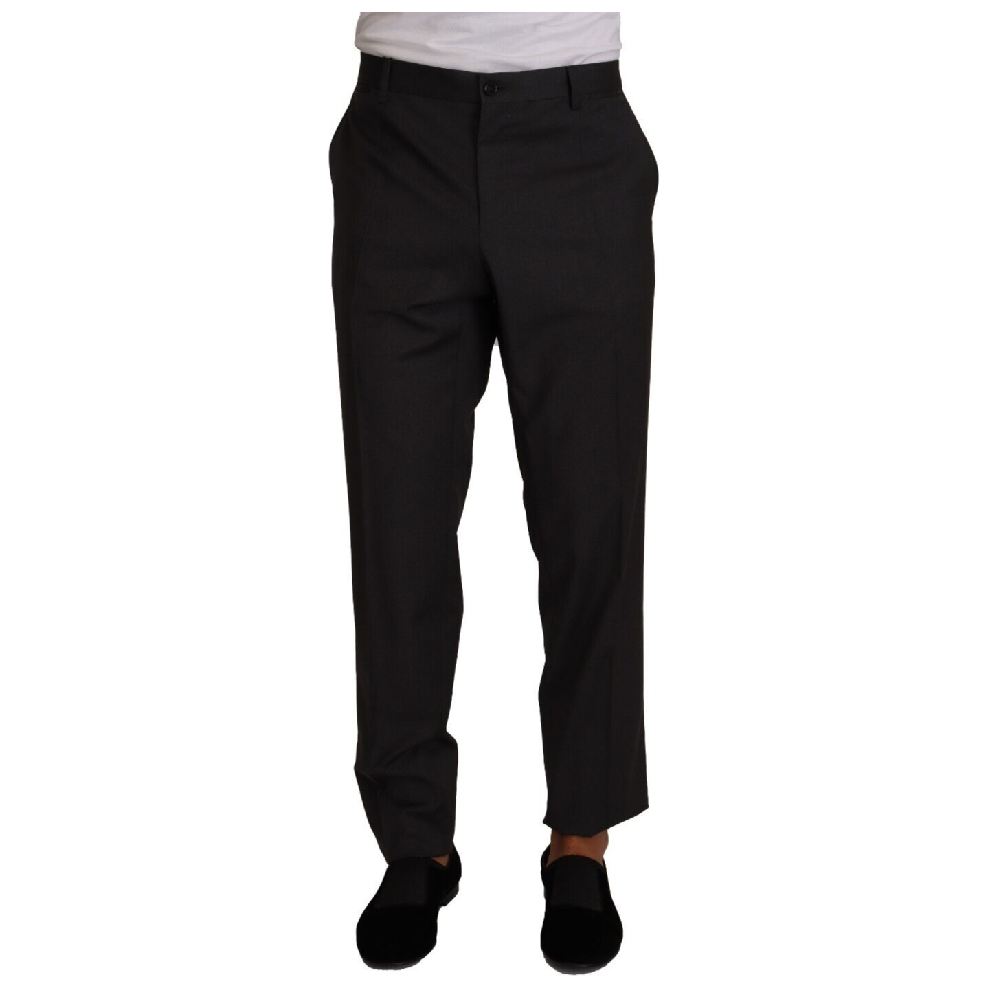 Dolce & Gabbana Grey Wool Dress Trousers for Luxury Style