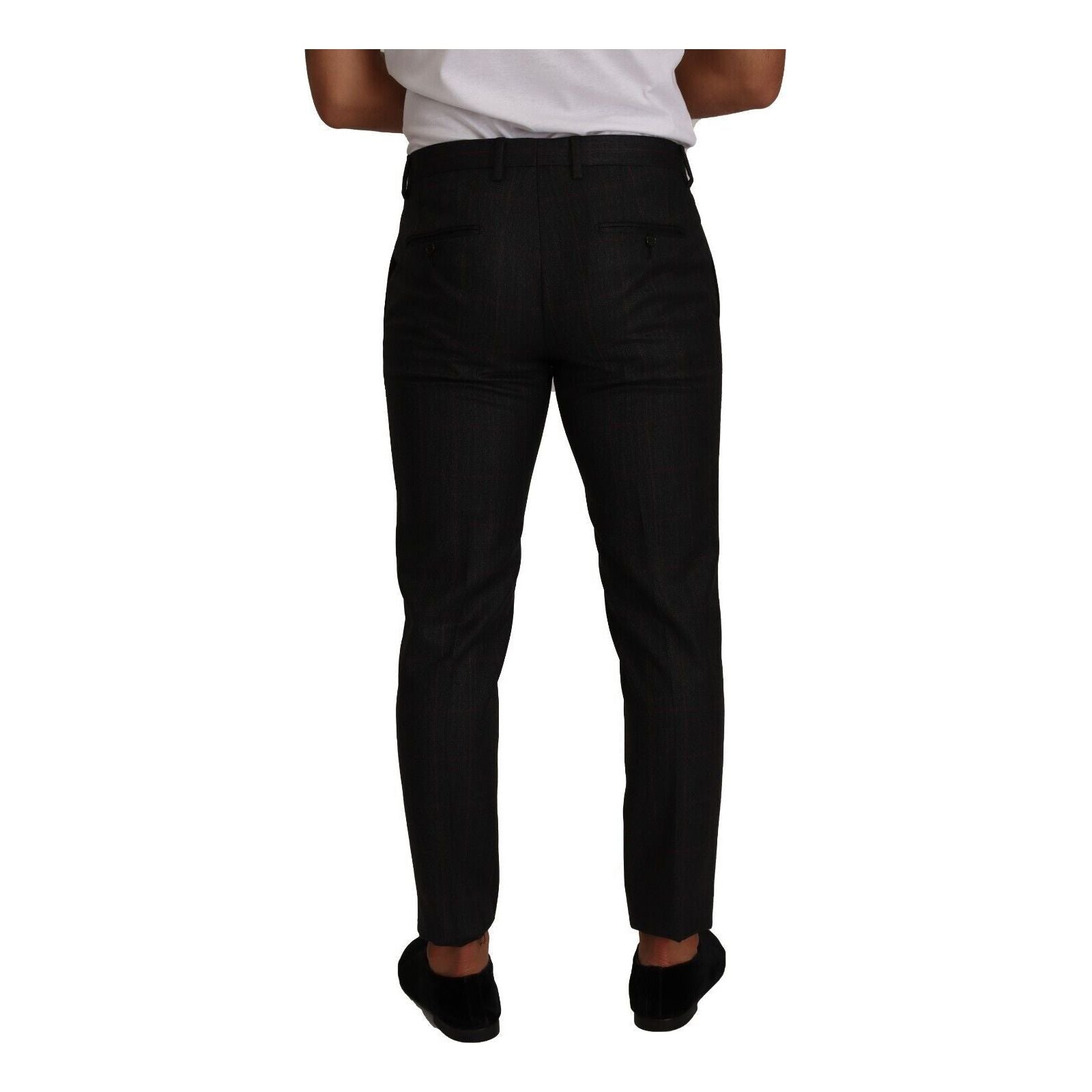 Dolce & Gabbana Gray Virgin Wool Slim Fit Trousers