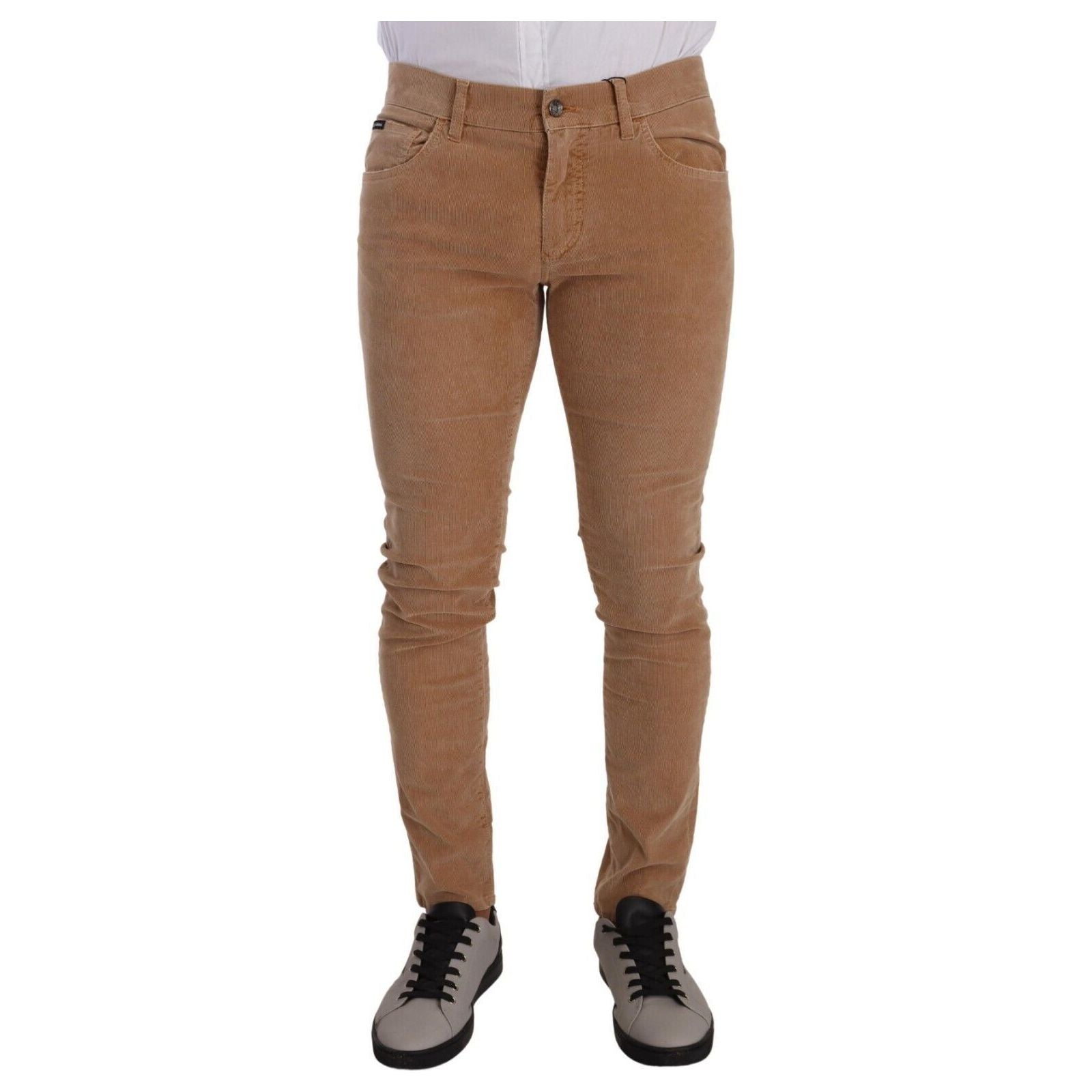 Dolce & Gabbana Navy Corduroy Elegant Slim Fit Jeans
