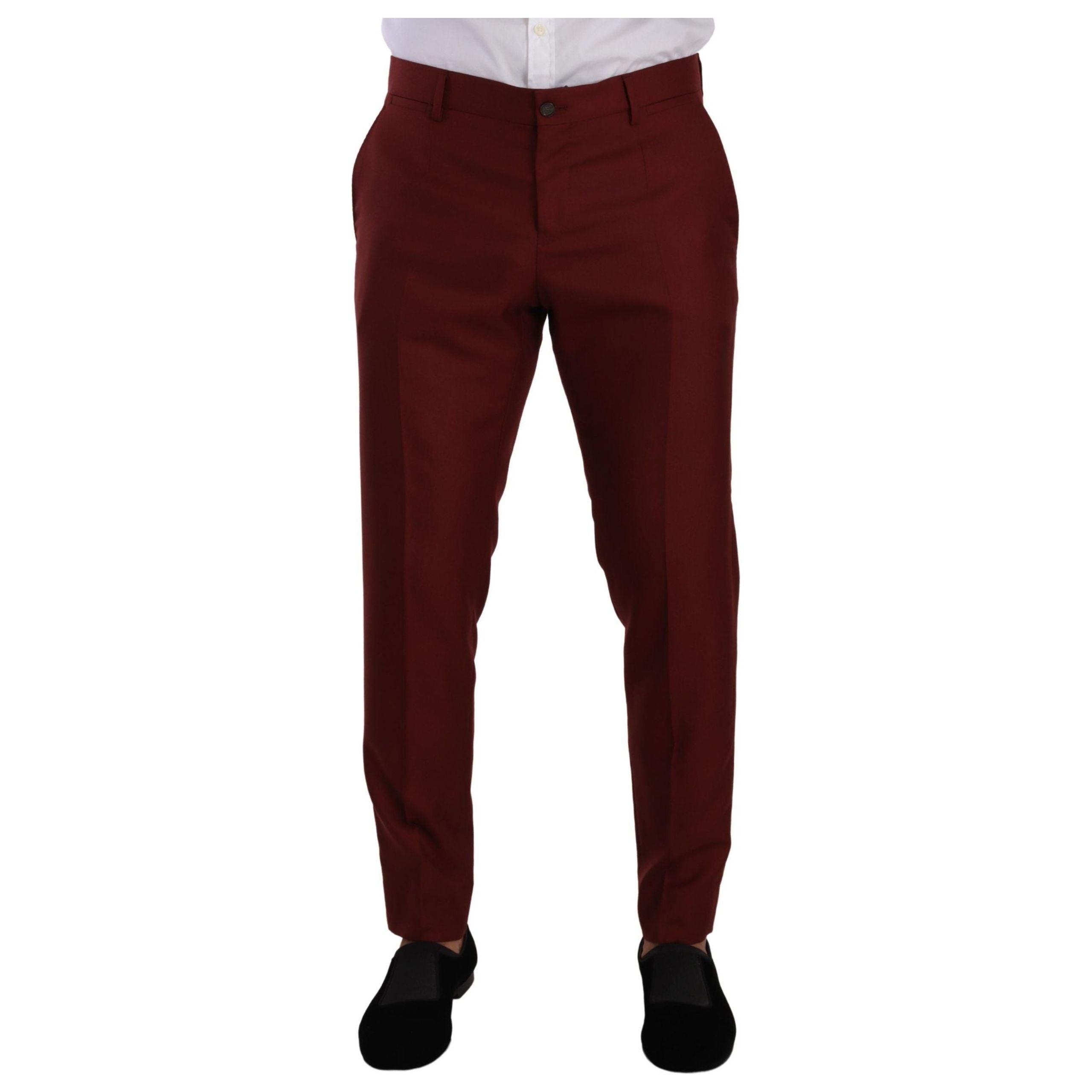 Dolce & Gabbana Red Cashmere-Silk Dress Pants