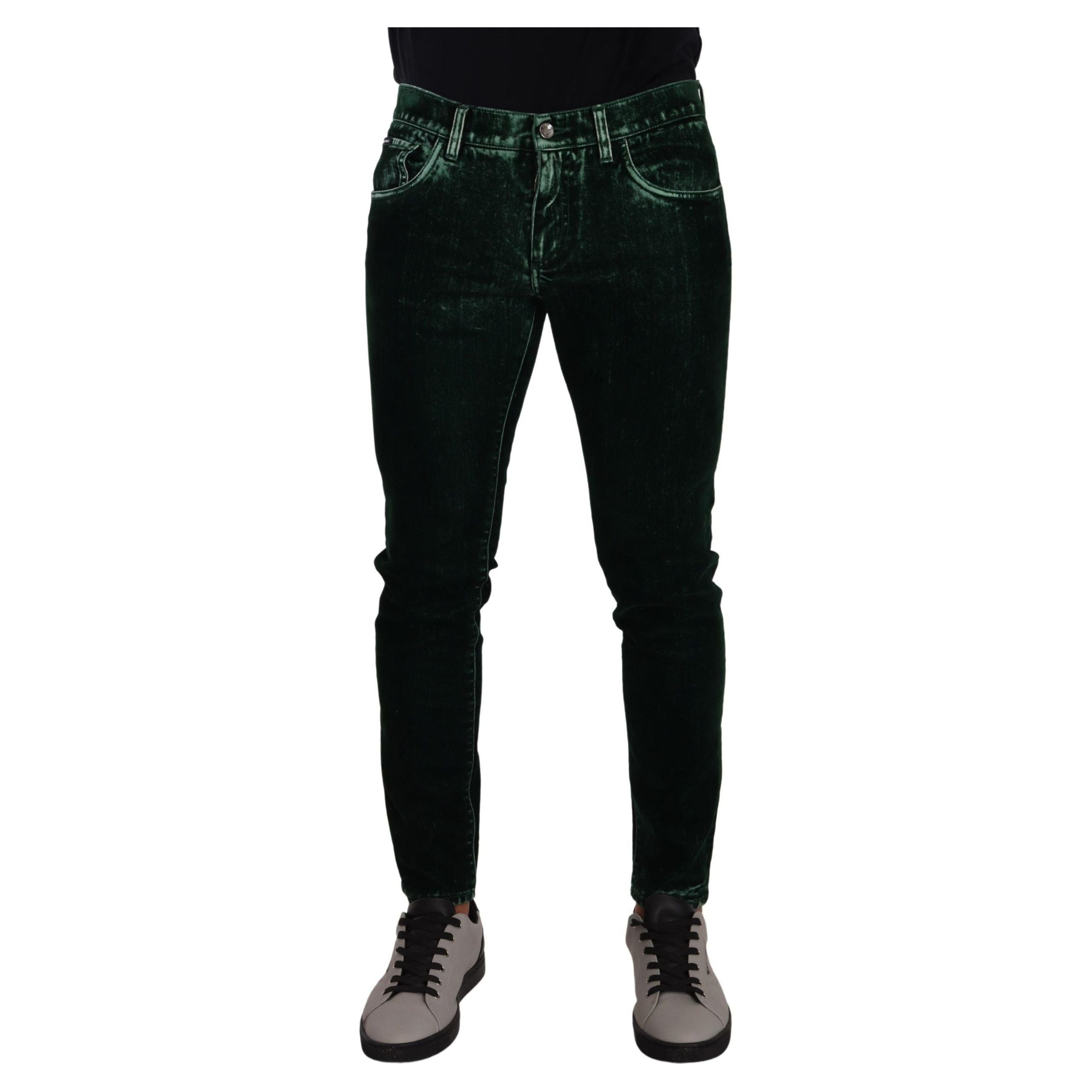 Dolce & Gabbana Blue Cotton-Blend Skinny Denim Jeans