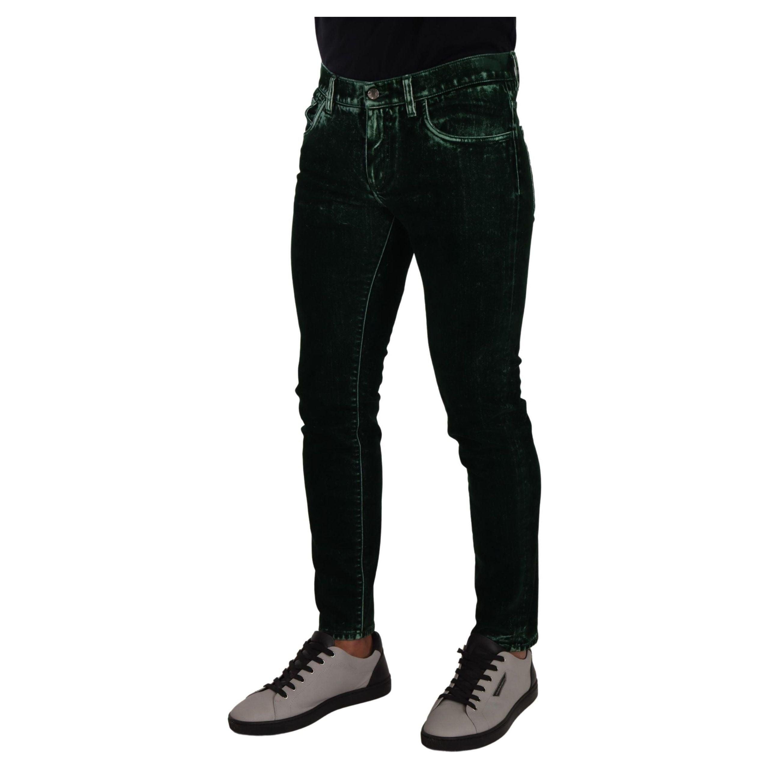 Dolce & Gabbana Blue Cotton-Blend Skinny Denim Jeans