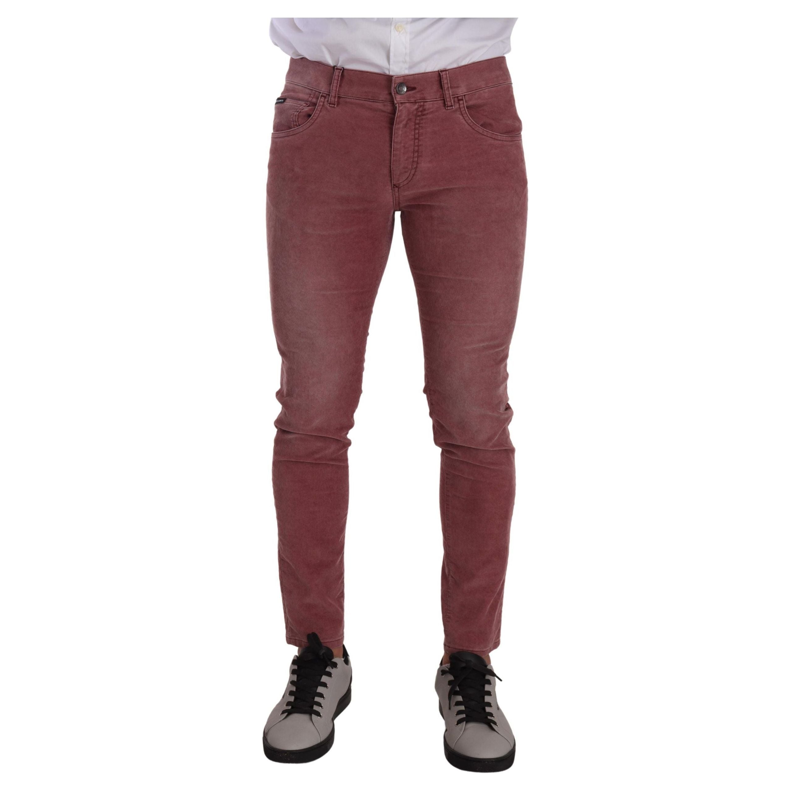Dolce & Gabbana Brown Corduroy Slim Fit Jeans