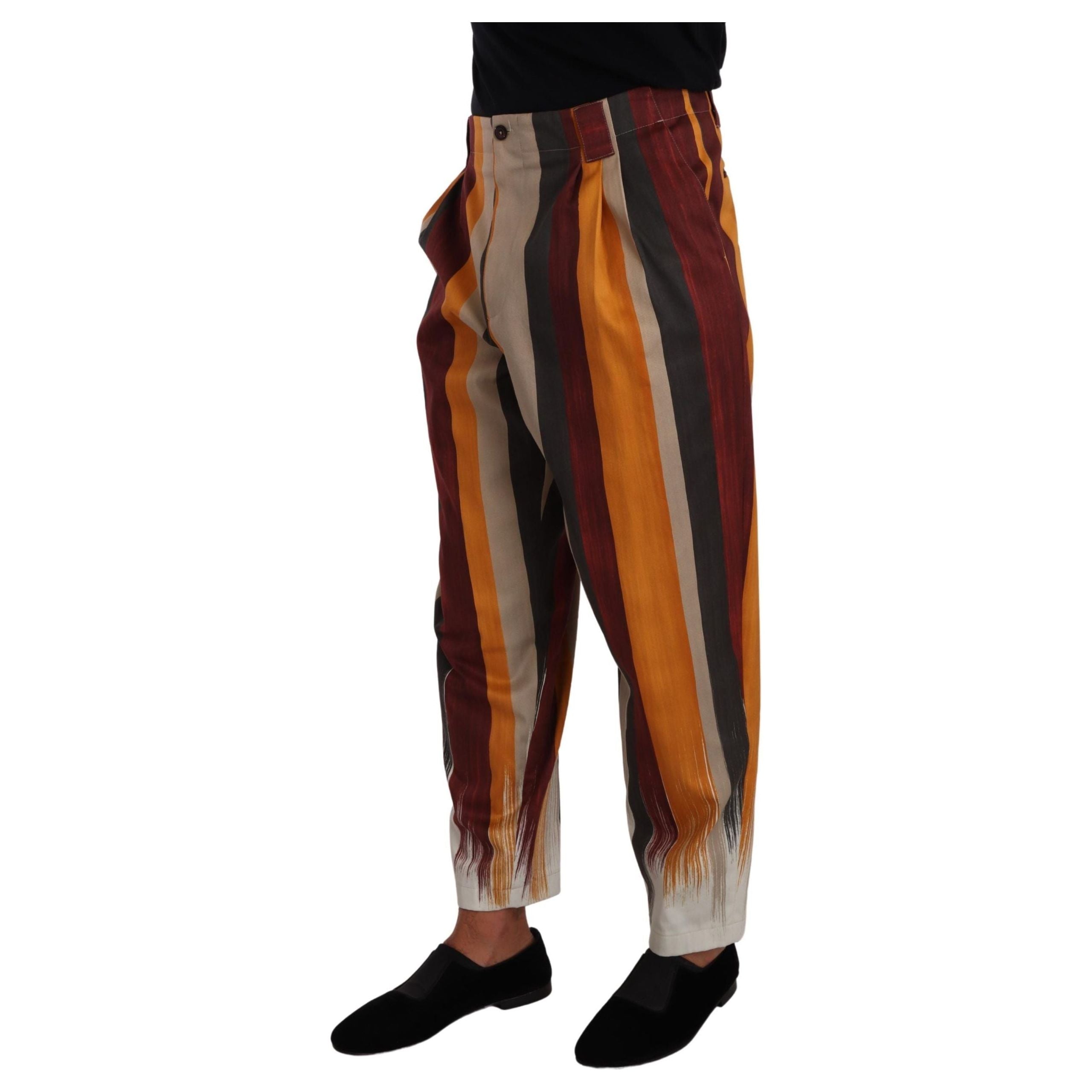 Dolce & Gabbana Multicolor Flax Cotton Trousers