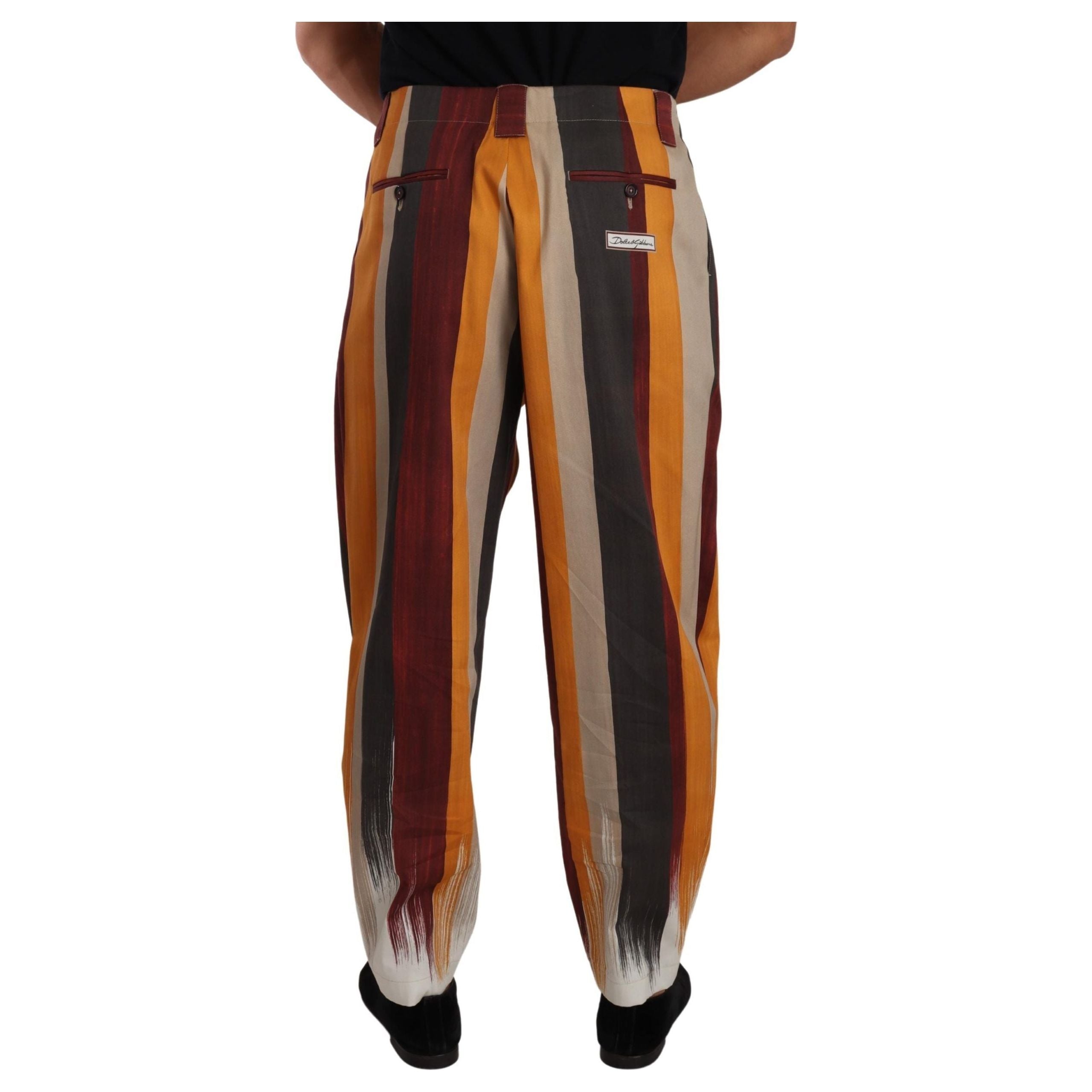 Dolce & Gabbana Multicolor Flax Cotton Trousers