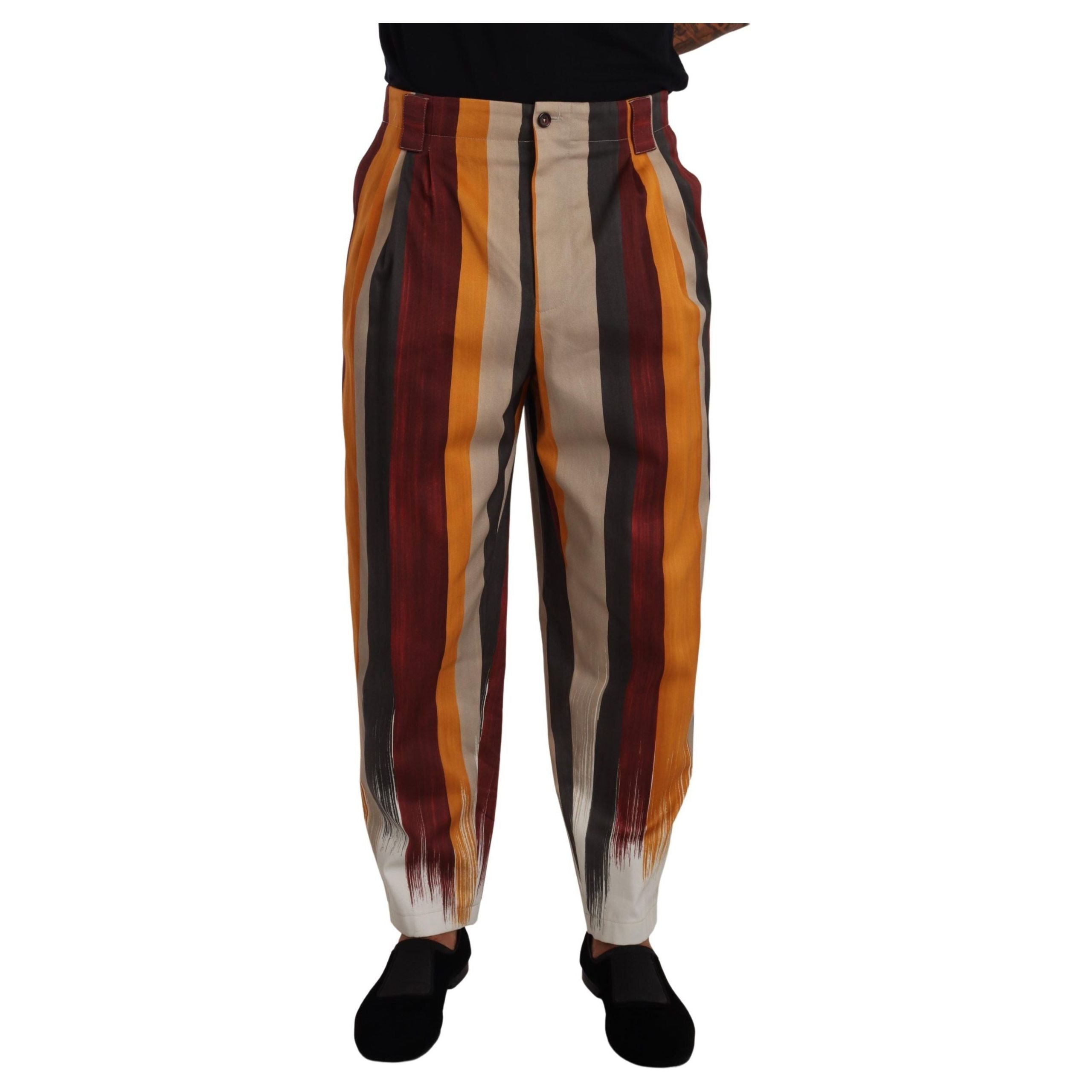 Dolce & Gabbana Multicolor Flax Cotton Trousers