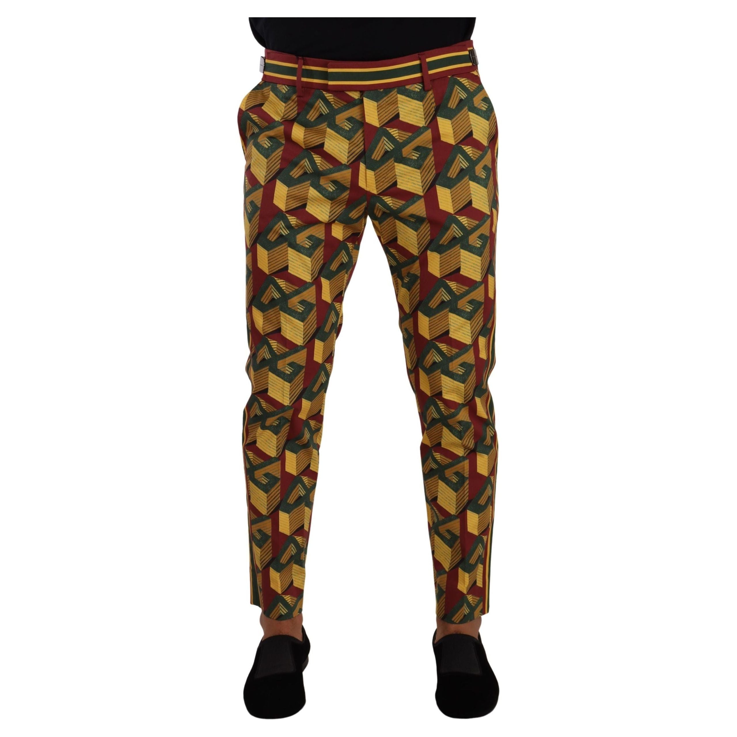 Dolce & Gabbana Multicolor Cotton Tapered Pants
