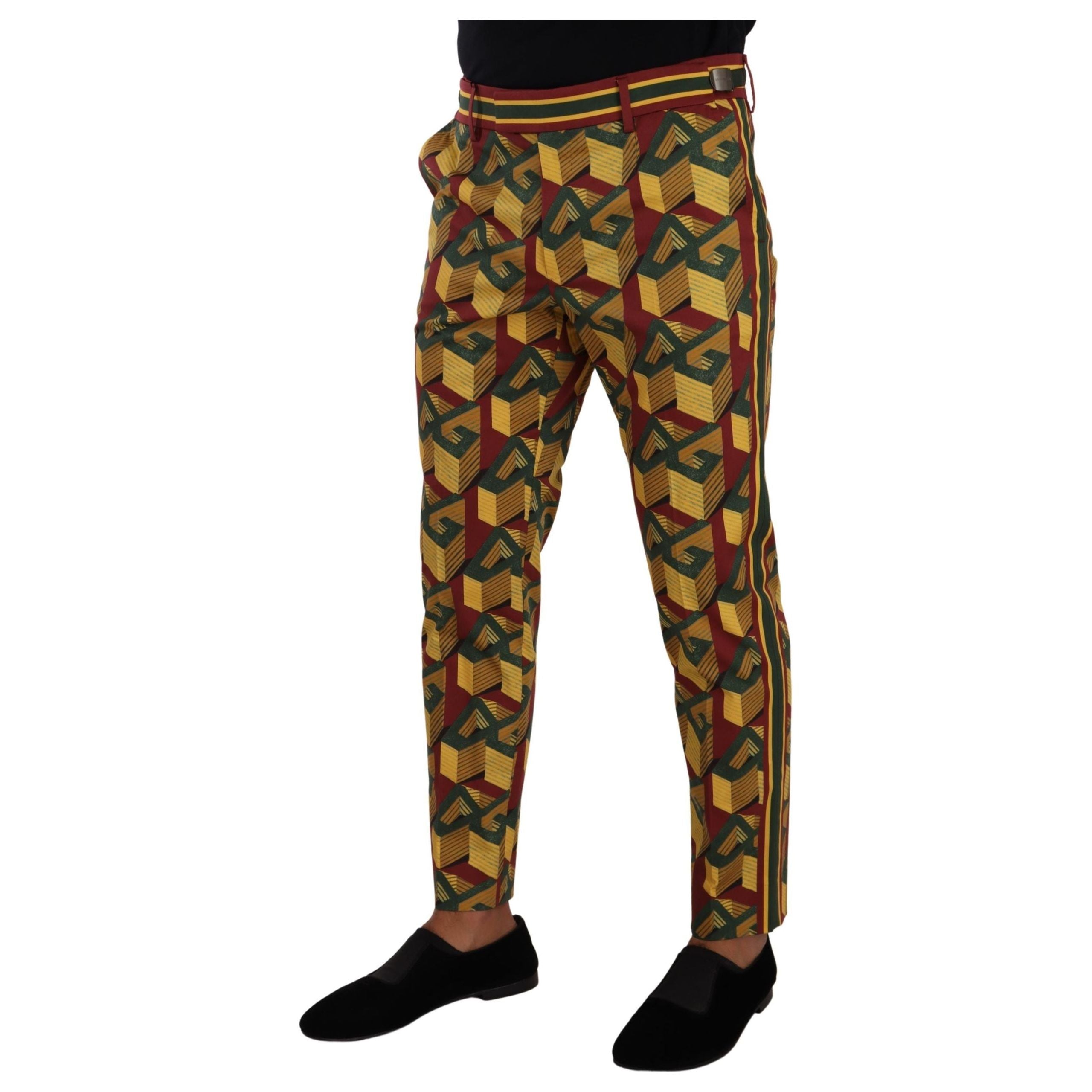 Dolce & Gabbana Multicolor Cotton Tapered Pants