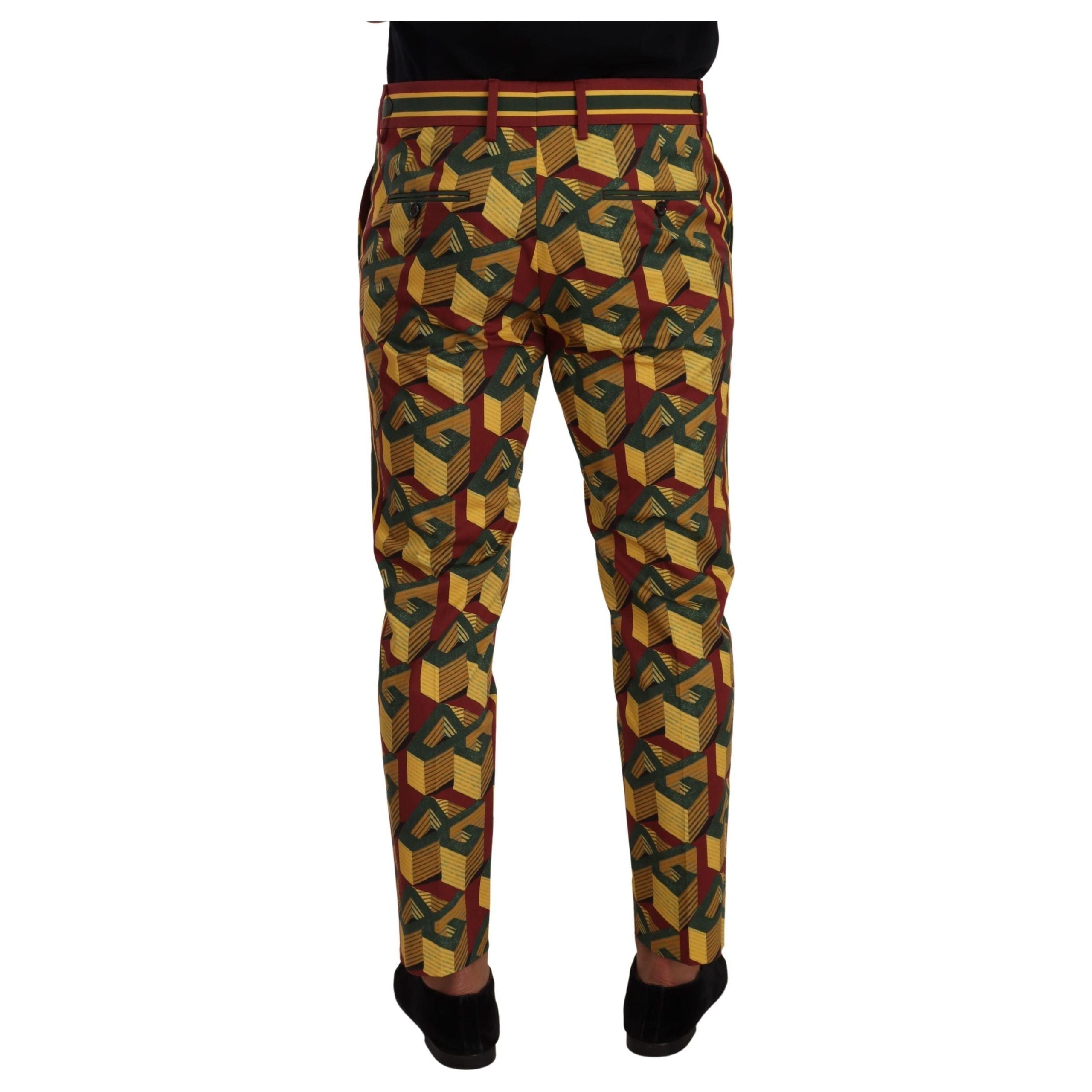 Dolce & Gabbana Multicolor Cotton Tapered Pants