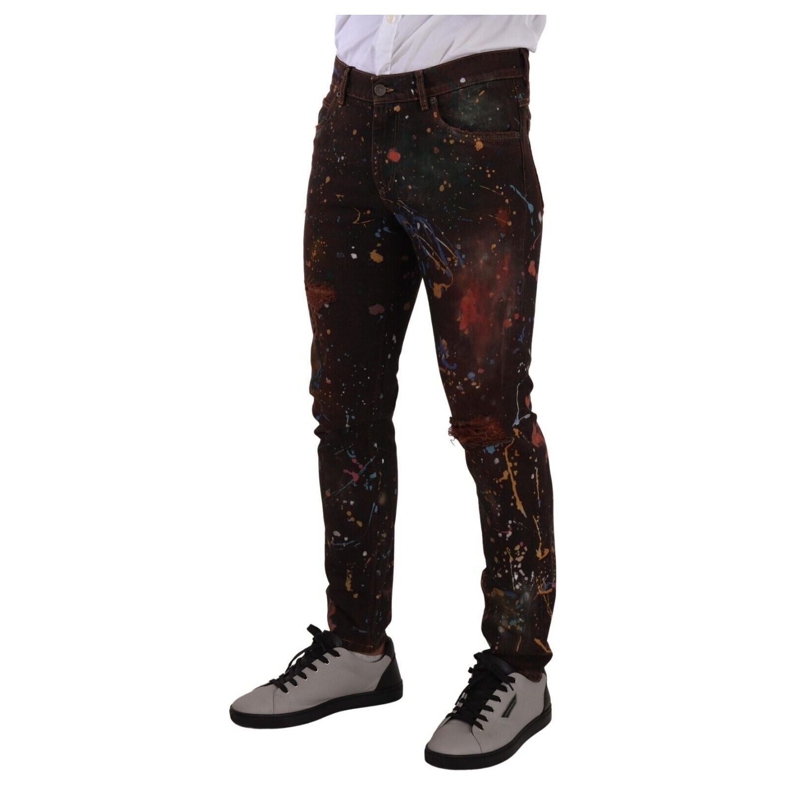Dolce & Gabbana Multicolor Cotton Skinny Denim Jeans Chic