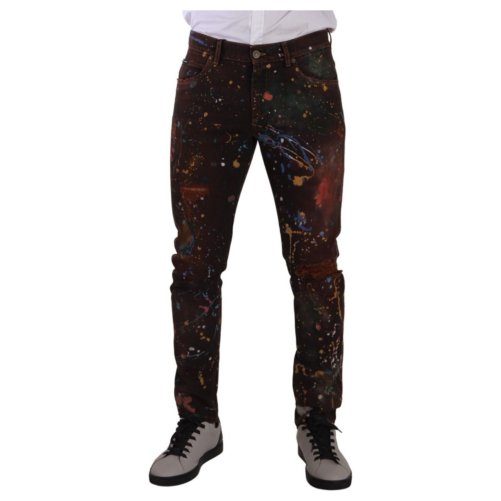 Dolce & Gabbana Multicolor Cotton Skinny Denim Jeans Chic