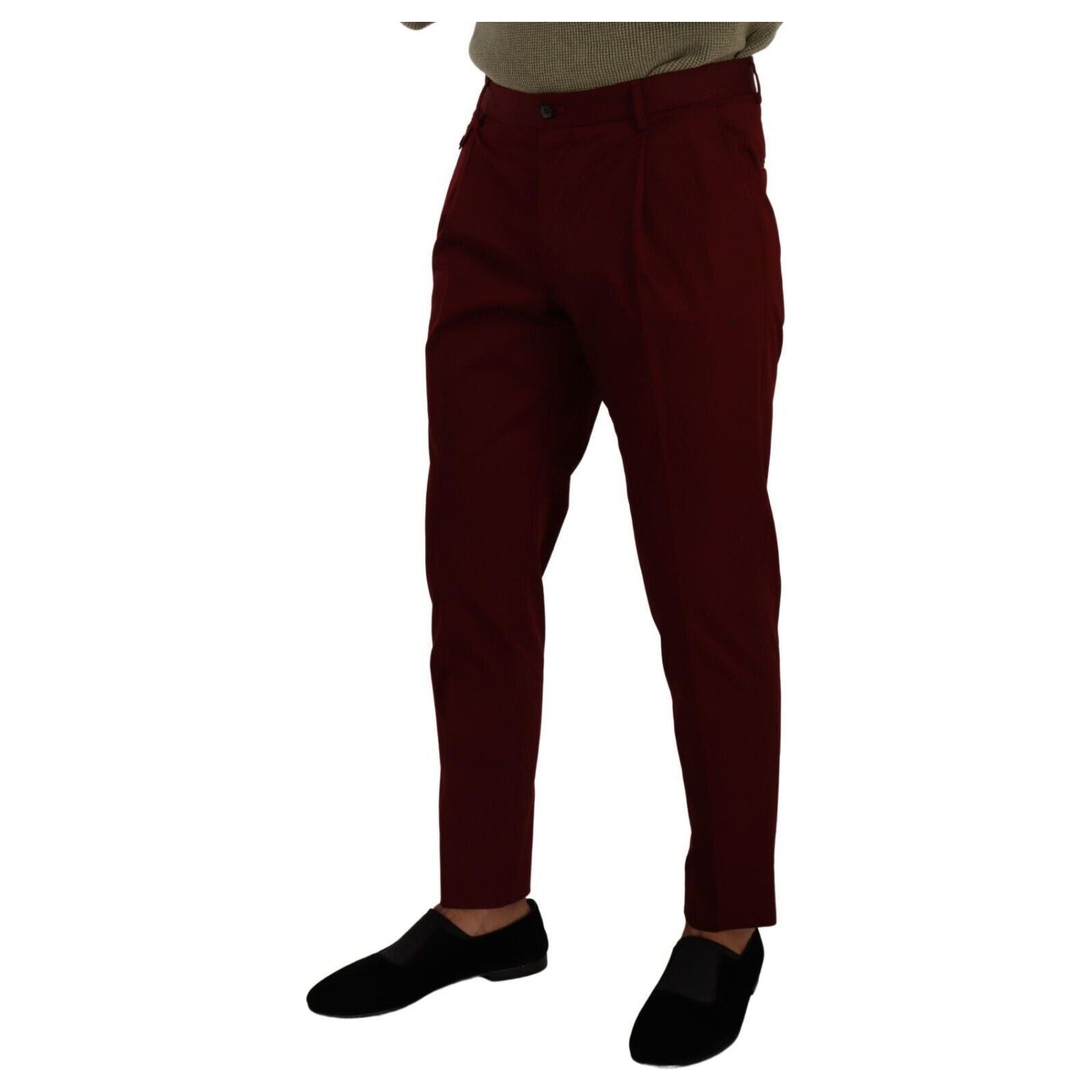 Dolce & Gabbana Dark Red Cotton Chinos Collection