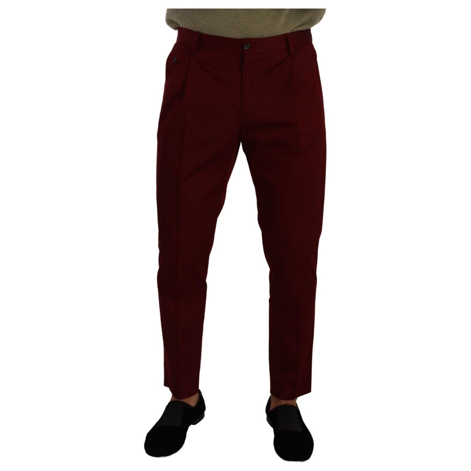 Dolce & Gabbana Dark Red Cotton Chinos Collection
