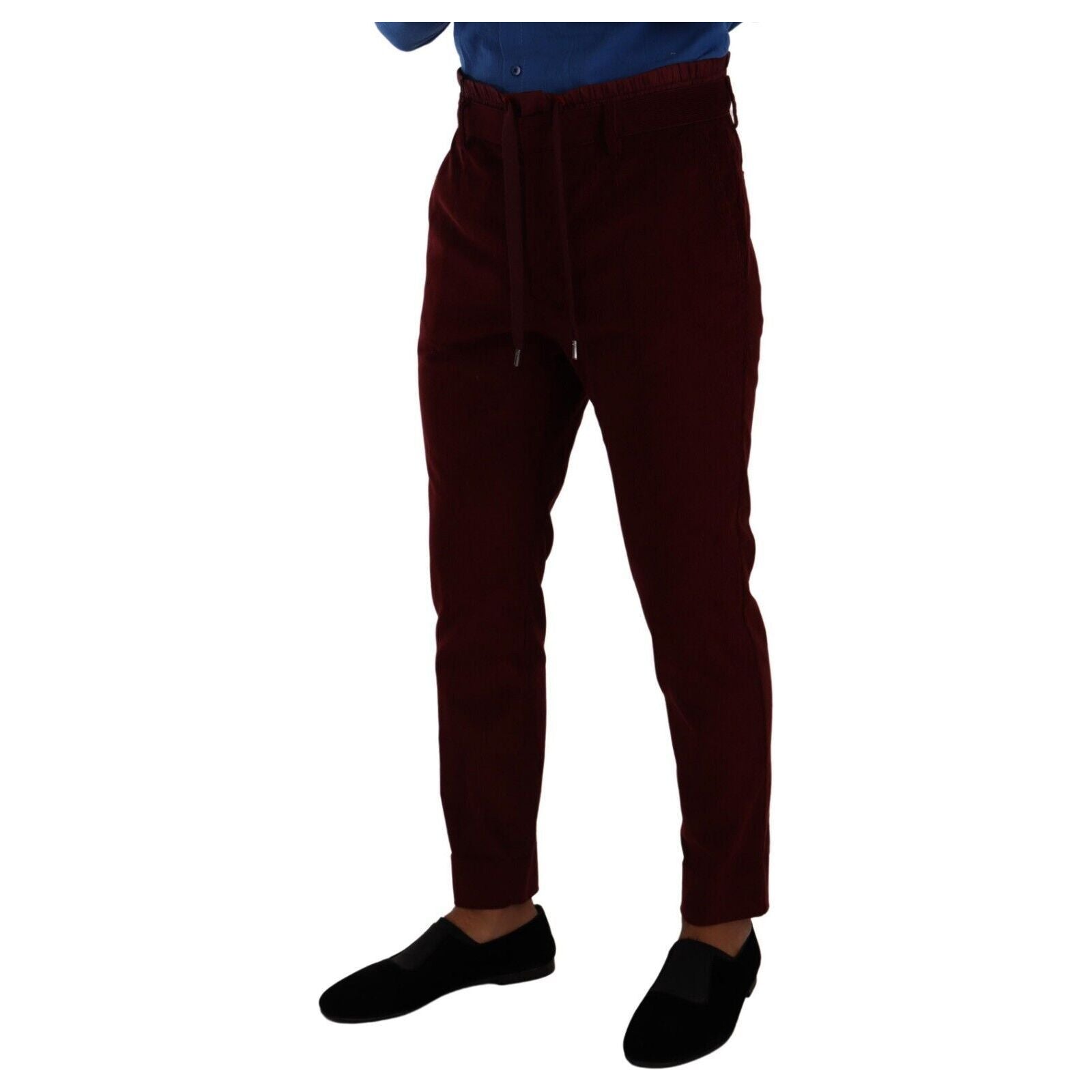 Dolce & Gabbana Bordeaux Velvet Dress Trousers