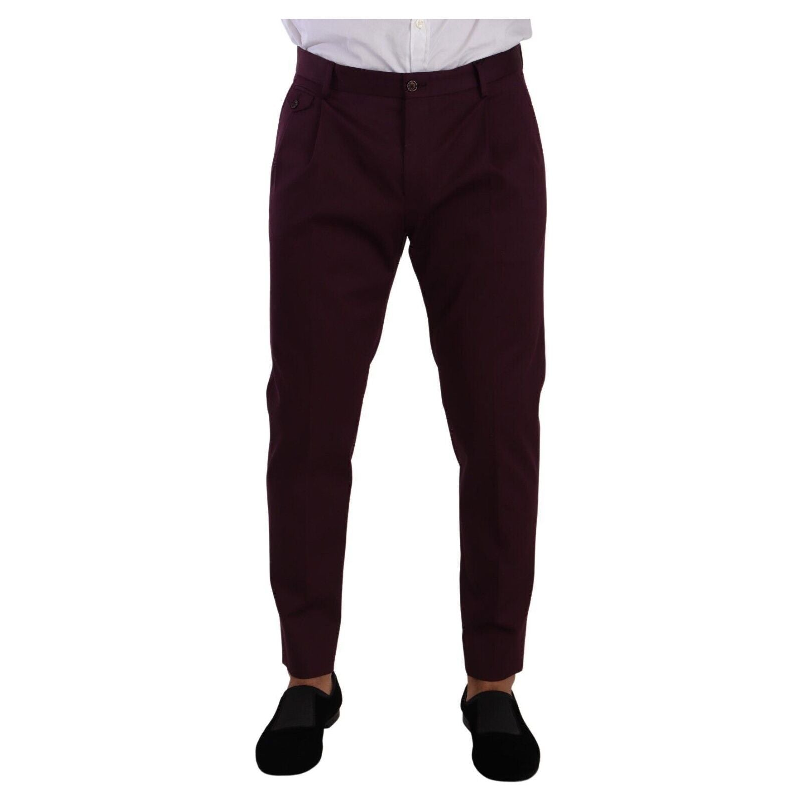 Dolce & Gabbana Purple Cotton Chinos for the Modern Aficionado