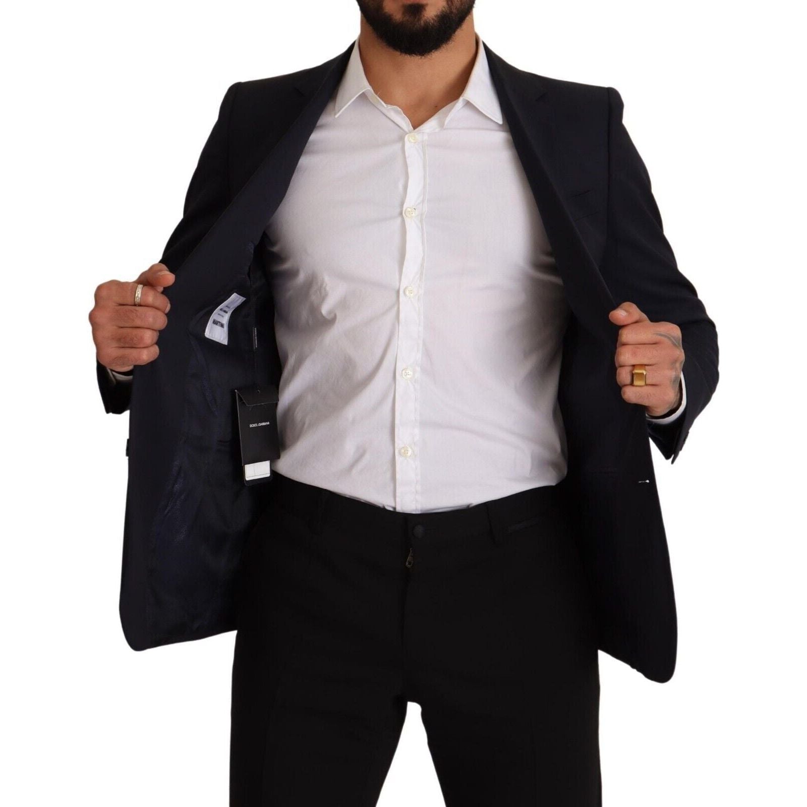 Dolce & Gabbana Navy Wool Slim Fit Blazer