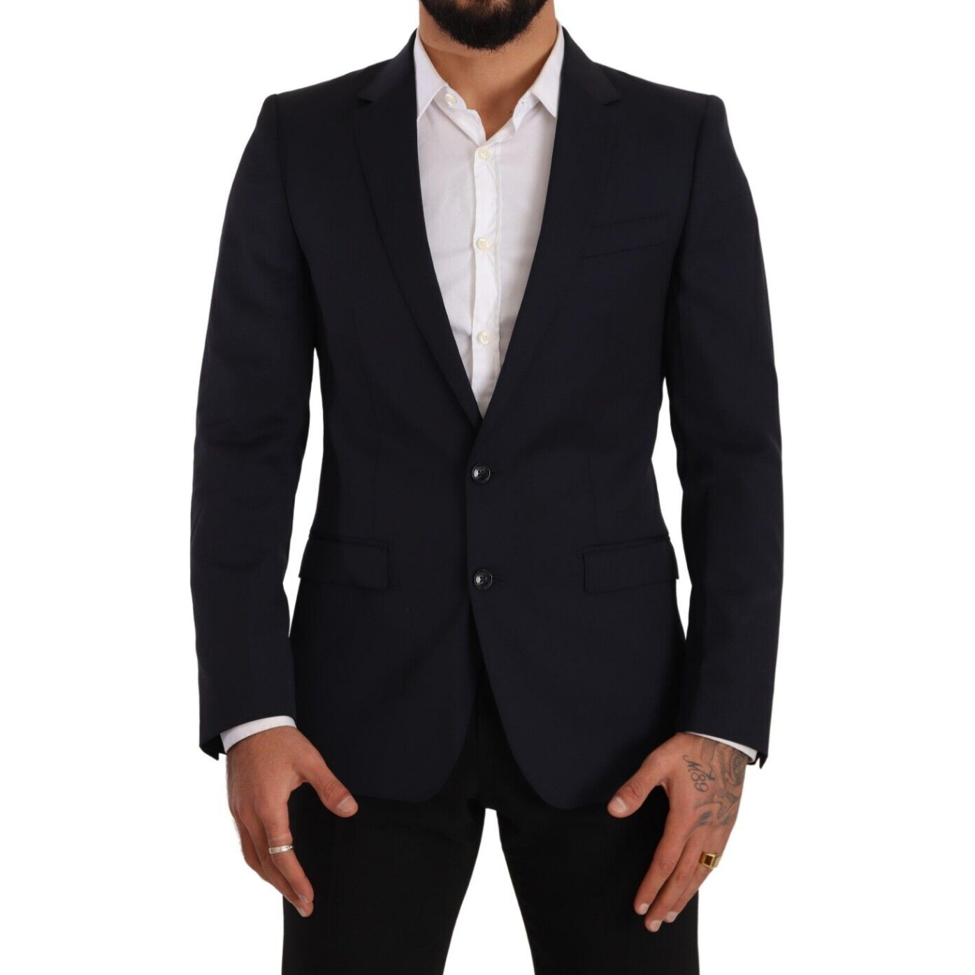 Dolce & Gabbana Navy Wool Slim Fit Blazer
