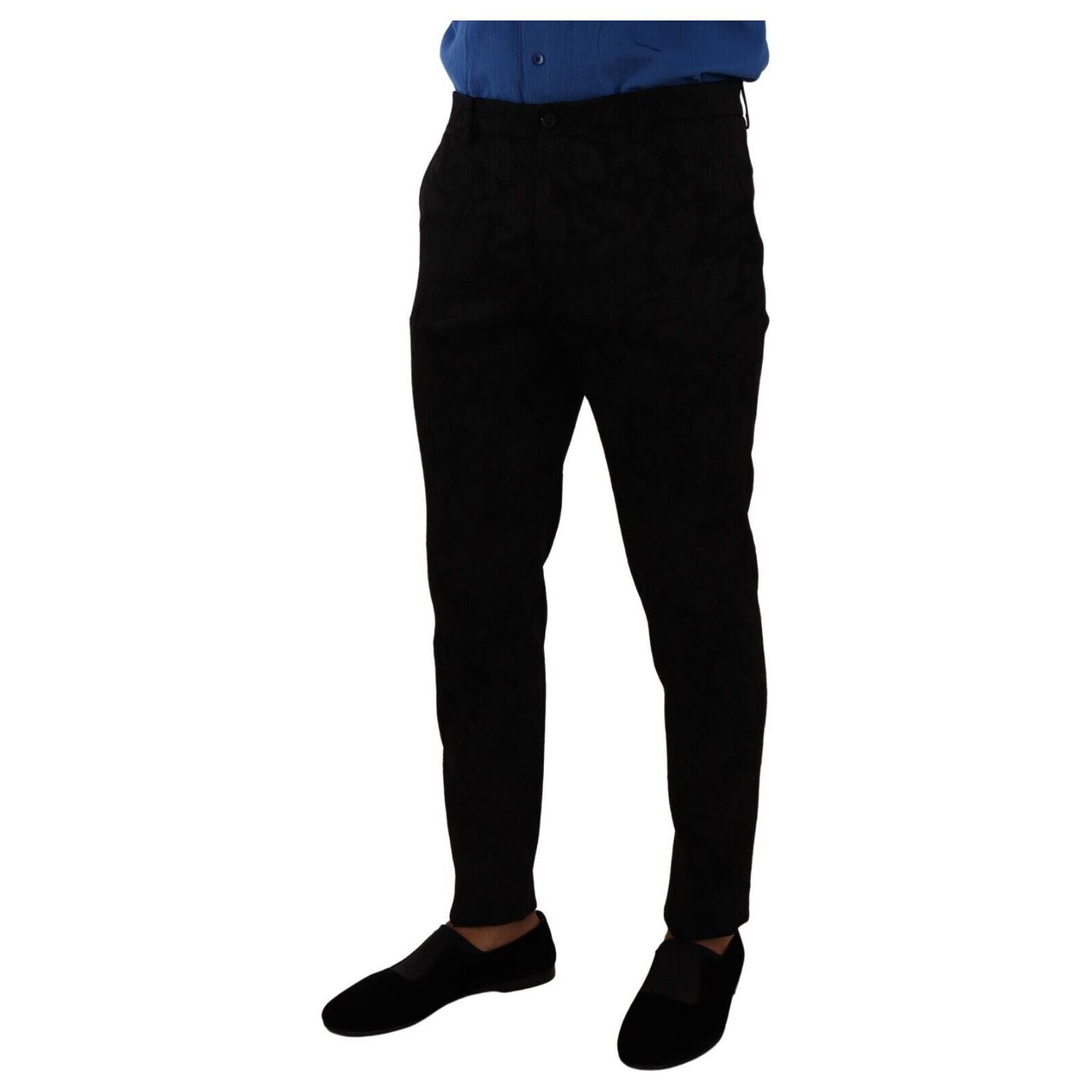 Dolce & Gabbana Black Brocade Dress Pants