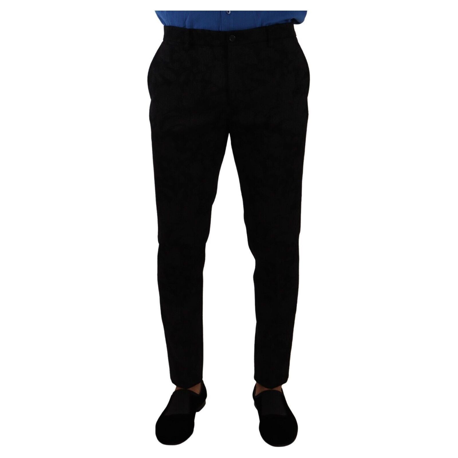 Dolce & Gabbana Black Brocade Dress Pants
