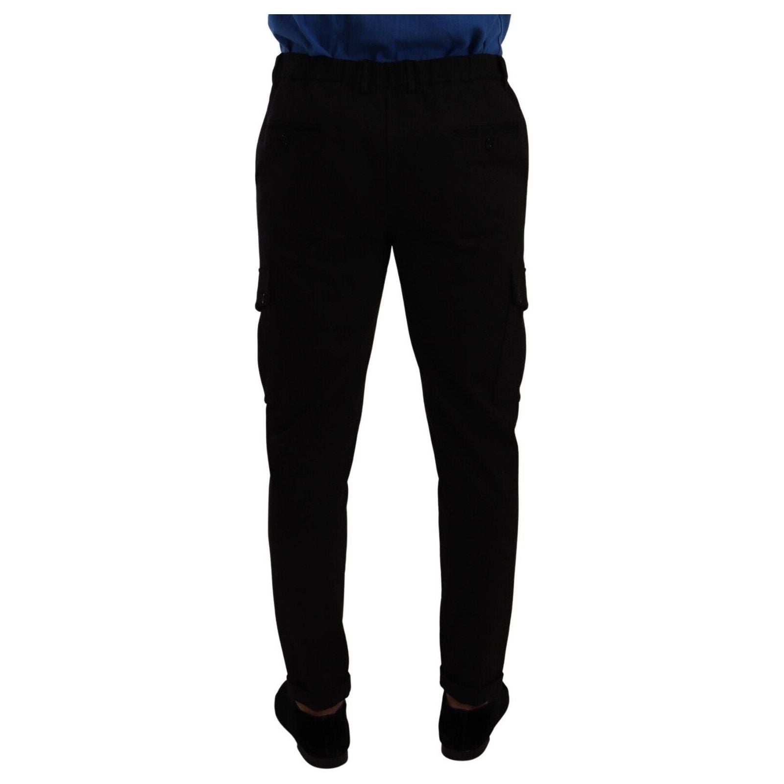 Dolce & Gabbana Black Viscose Slim Fit Cargo Pants