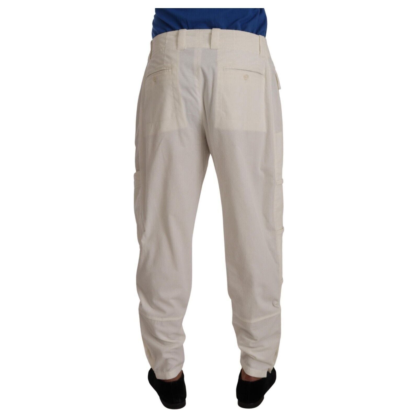 Dolce & Gabbana Off White Cotton Cargo Pants - Regular Fit