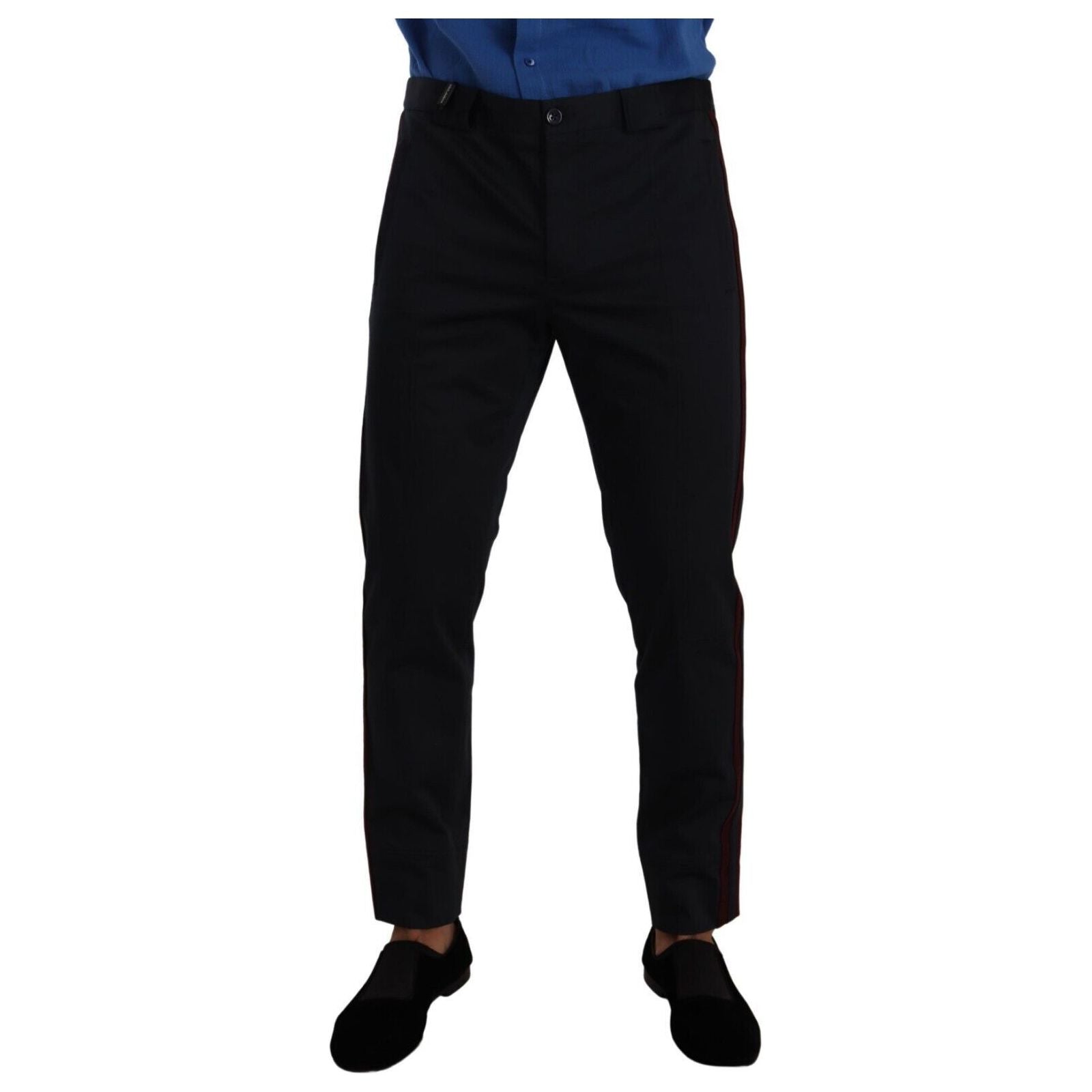 Dolce & Gabbana Blue Cotton Blend Chinos Pants
