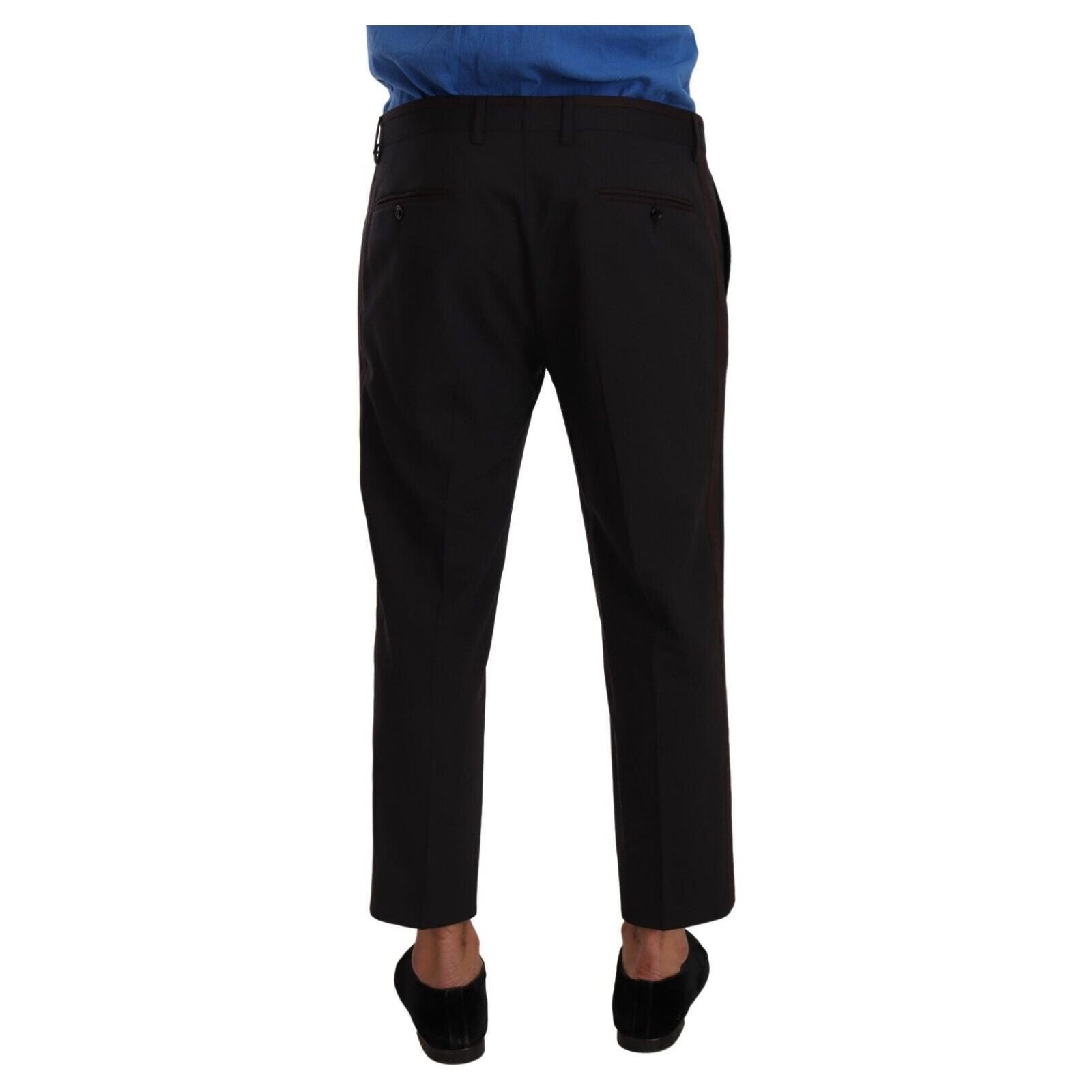 Dolce & Gabbana Grey Wool Stretch Cropped Pants