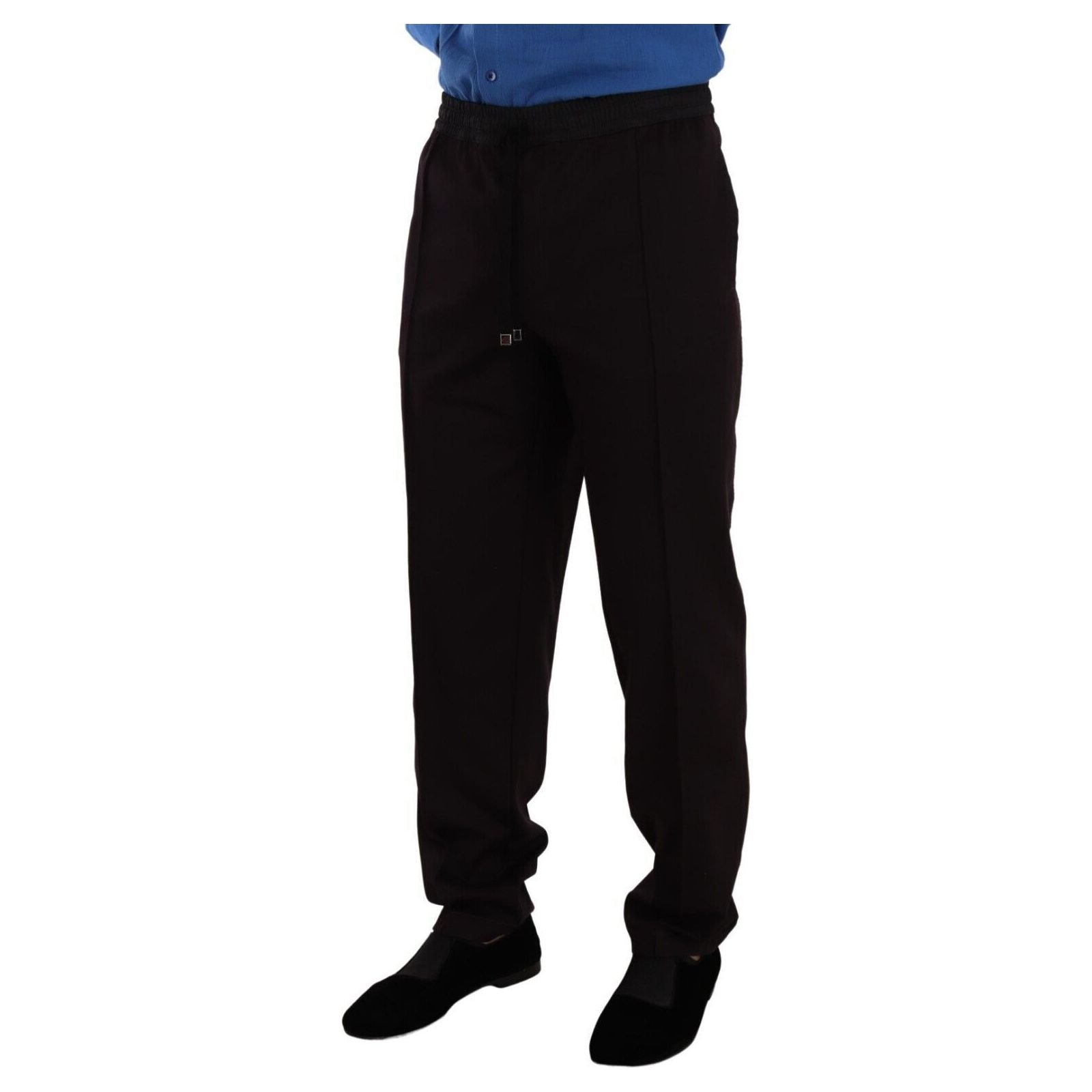 Dolce & Gabbana Burgundy Cotton Joggers for Luxe Comfort