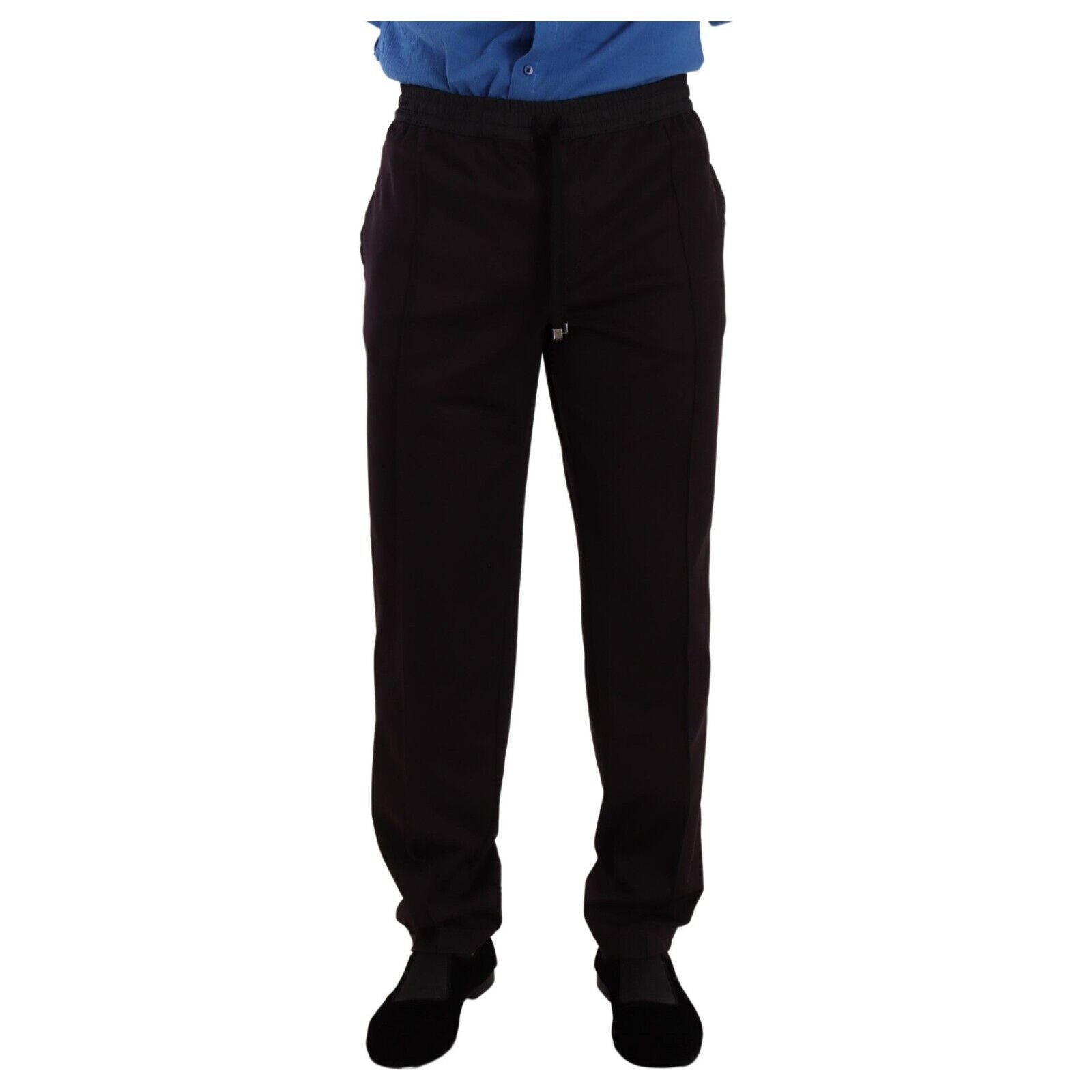 Dolce & Gabbana Burgundy Cotton Joggers for Luxe Comfort