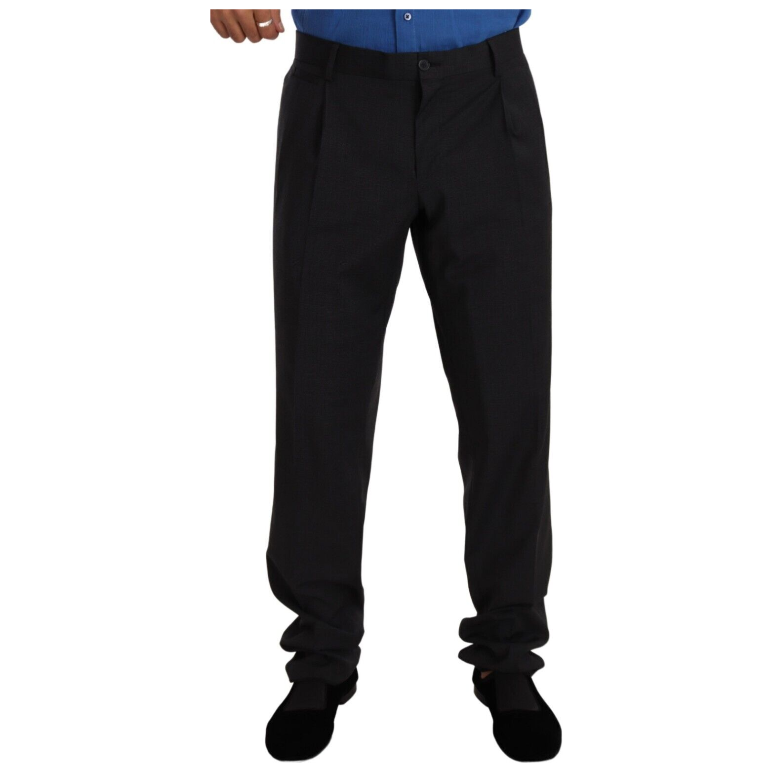 Dolce & Gabbana Gray Virgin Wool Formal Trousers