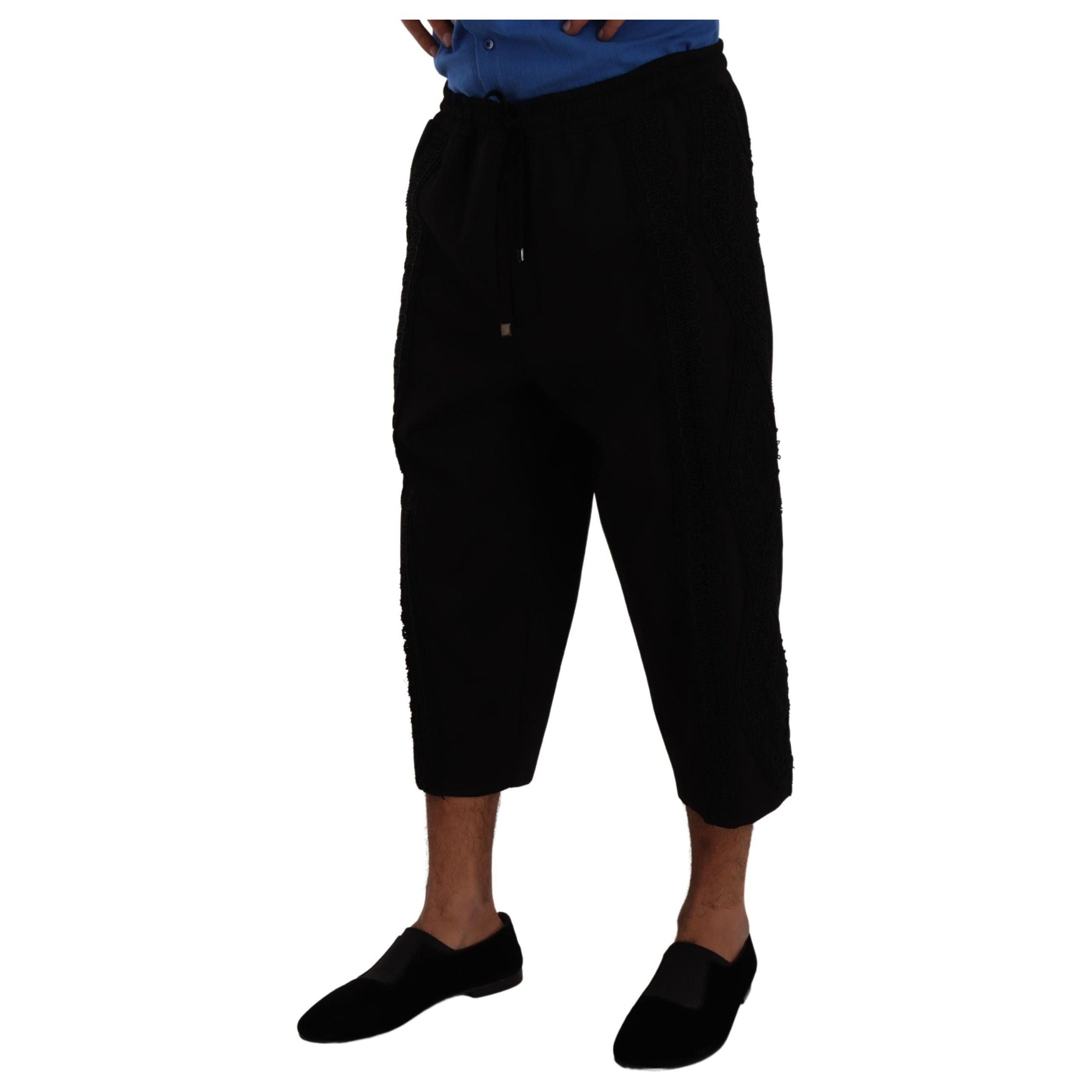 Dolce & Gabbana Black Cotton Cropped Torero Pants