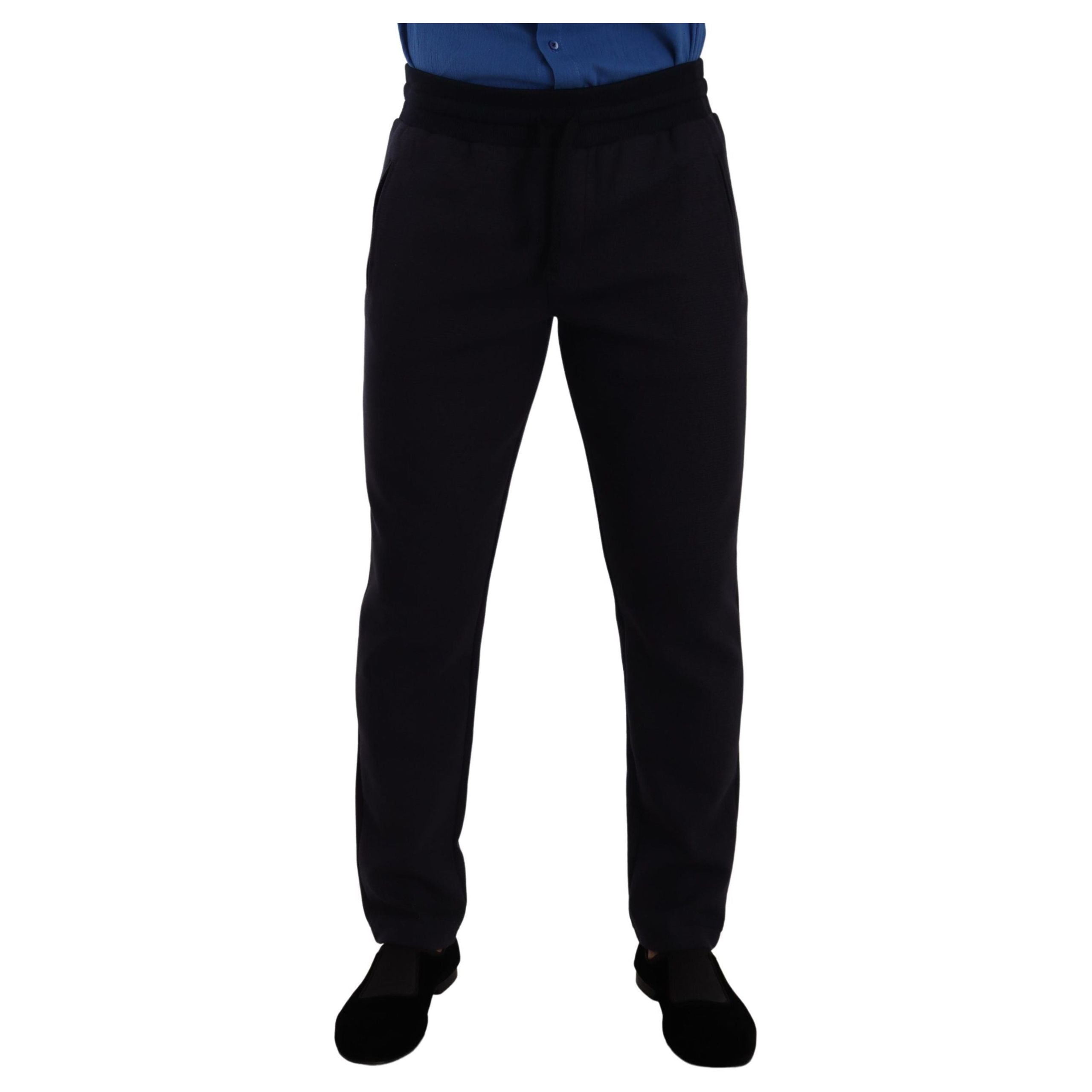 Dolce & Gabbana Blue Cotton Jogger Pants for Discerning Taste