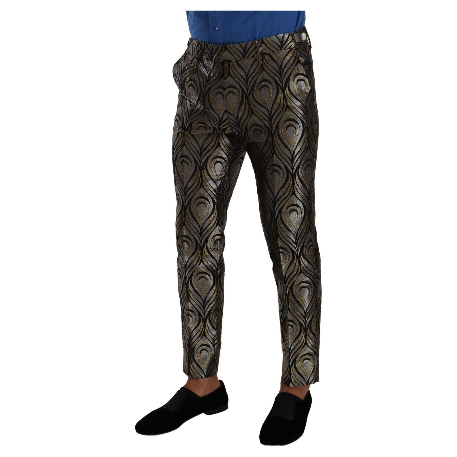 Dolce & Gabbana Black Metallic Fabric Dress Trousers