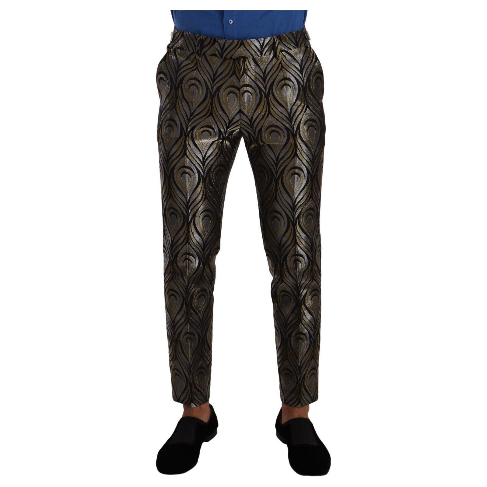 Dolce & Gabbana Black Metallic Fabric Dress Trousers