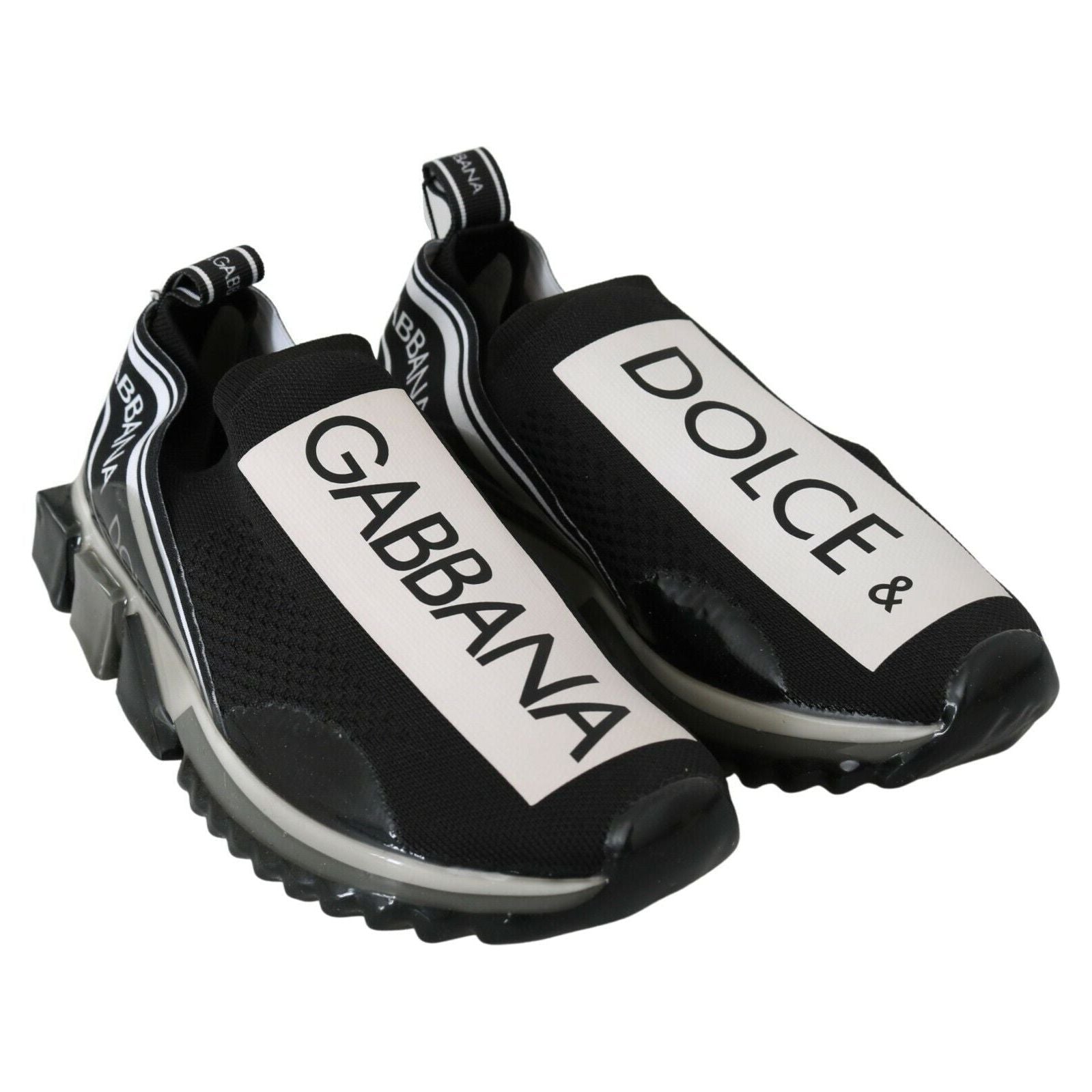 Dolce & Gabbana Black Leather Casual Sport Sneakers Elegance