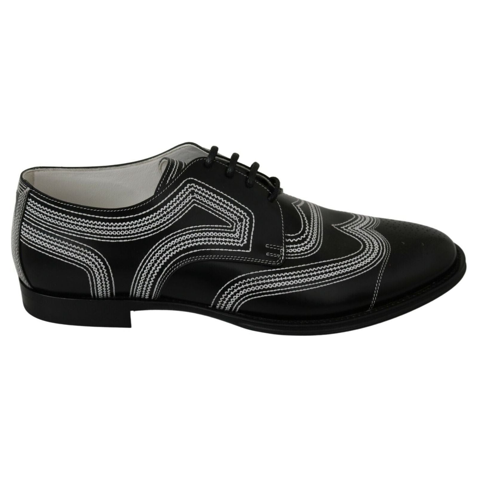 Dolce & Gabbana Black Leather Derby Shoes