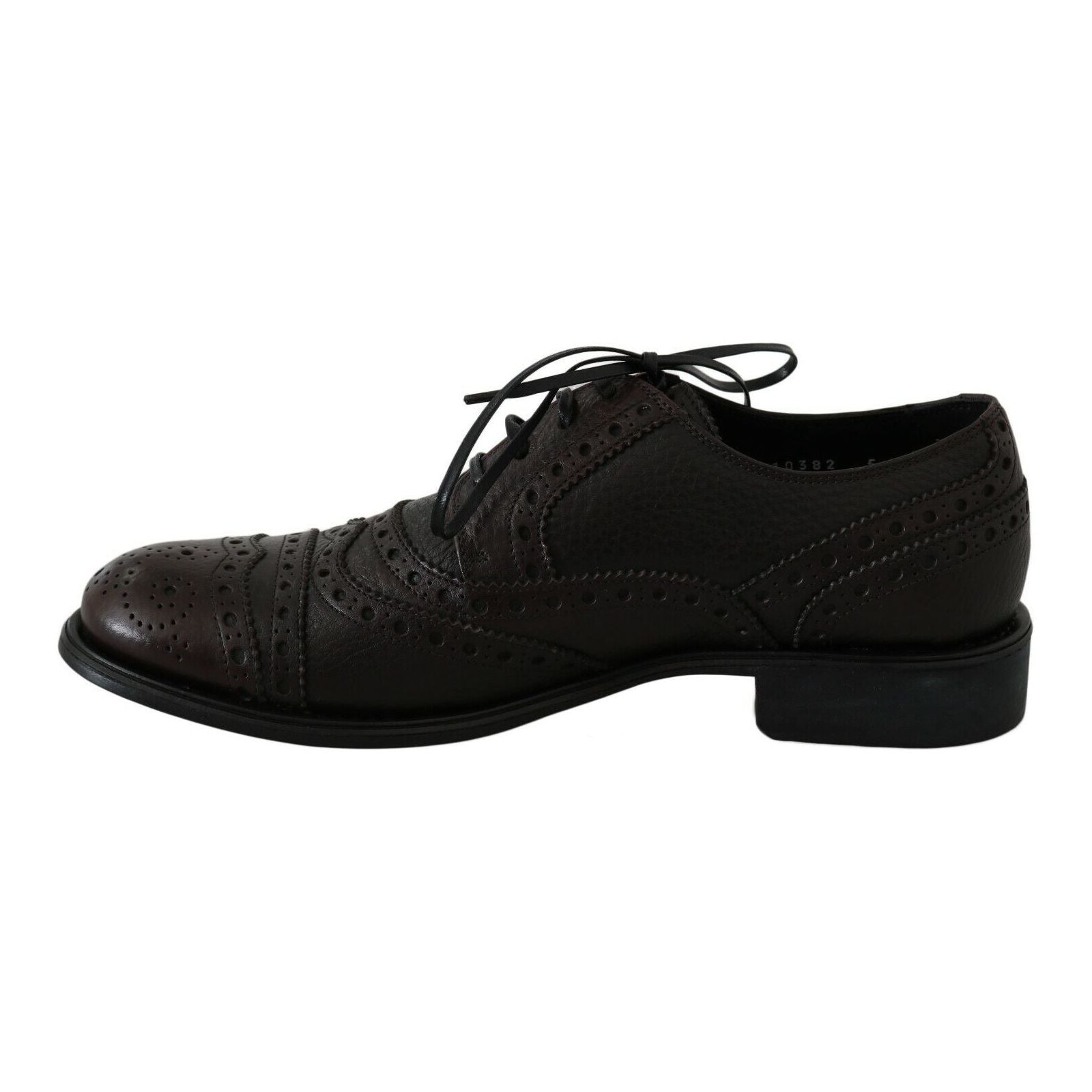 Dolce & Gabbana Black Leather Wingtip Derby Shoes