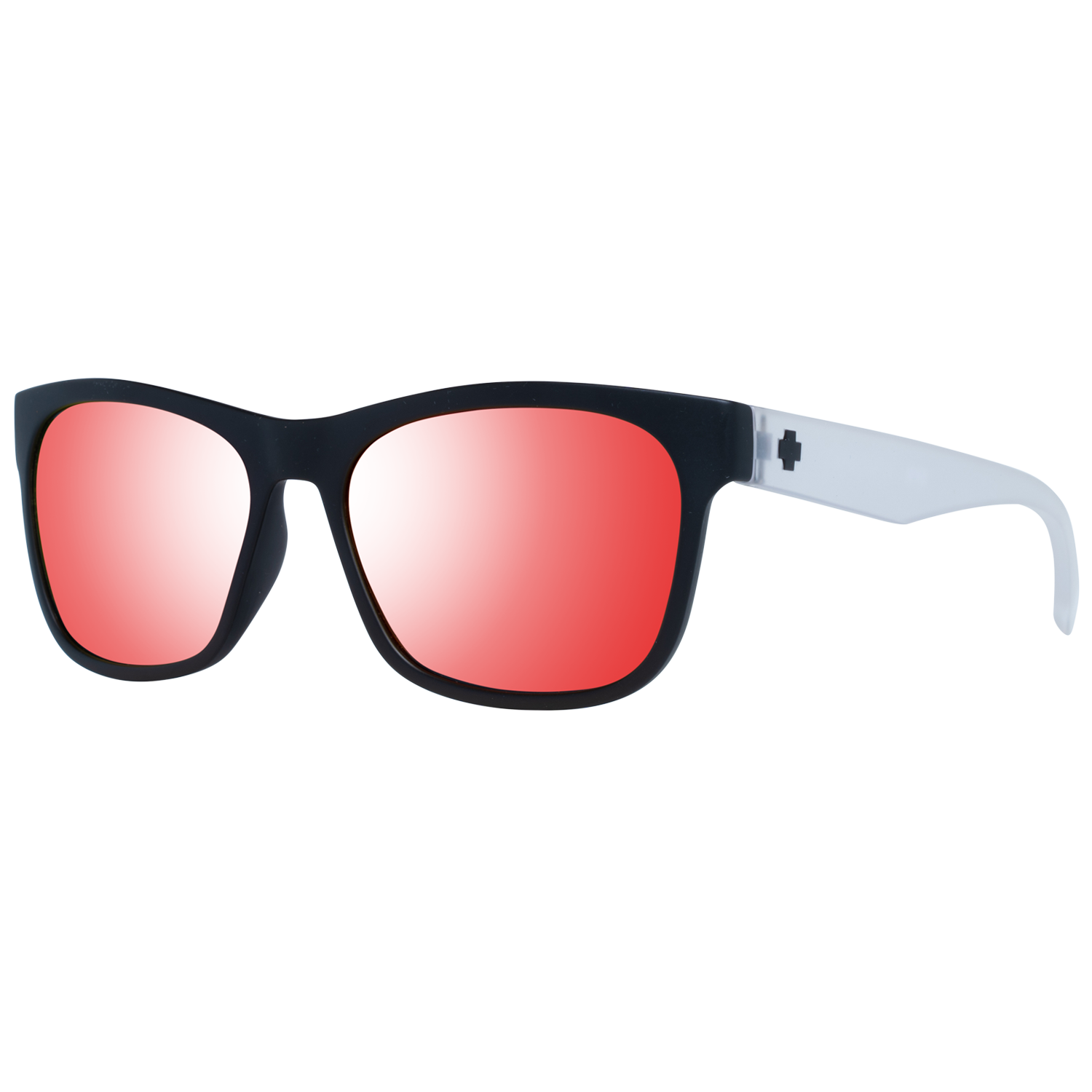 Spy Black Acetate Sunglasses with Mirrored Grey Lenses