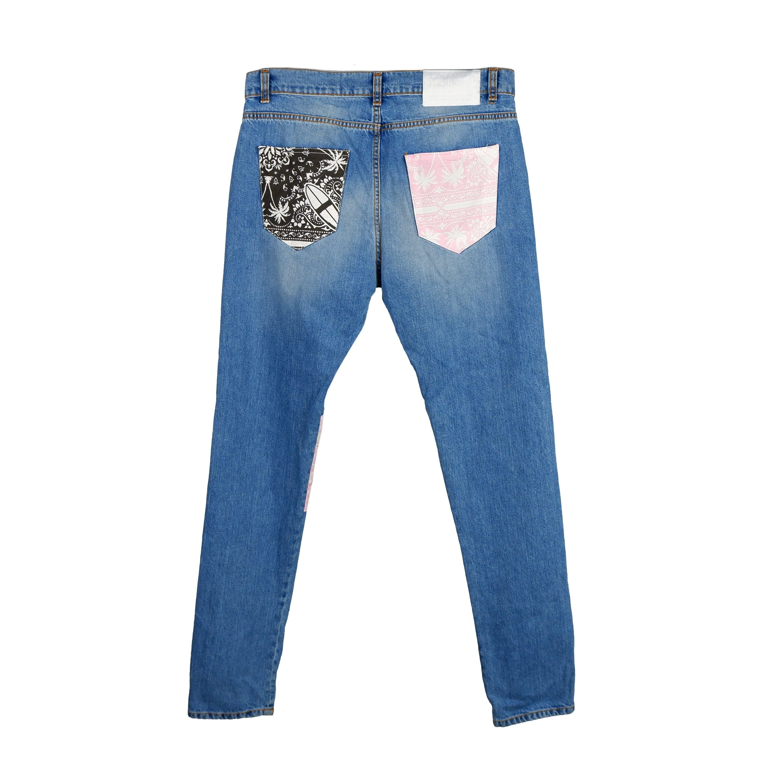 Comme Des Fuckdown Blue Cotton Jeans for Elevated Style