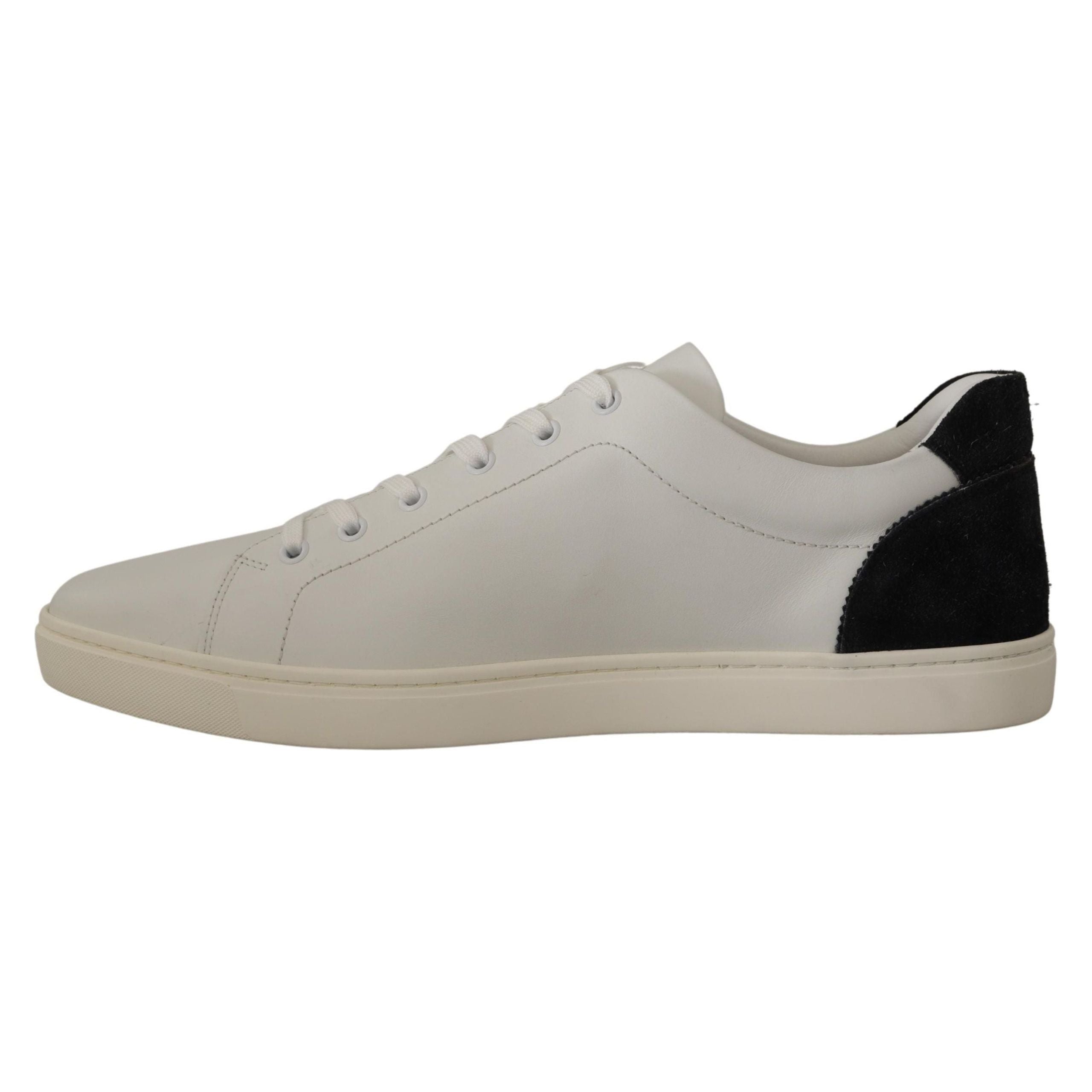 Dolce & Gabbana White Leather Low Top Sneakers