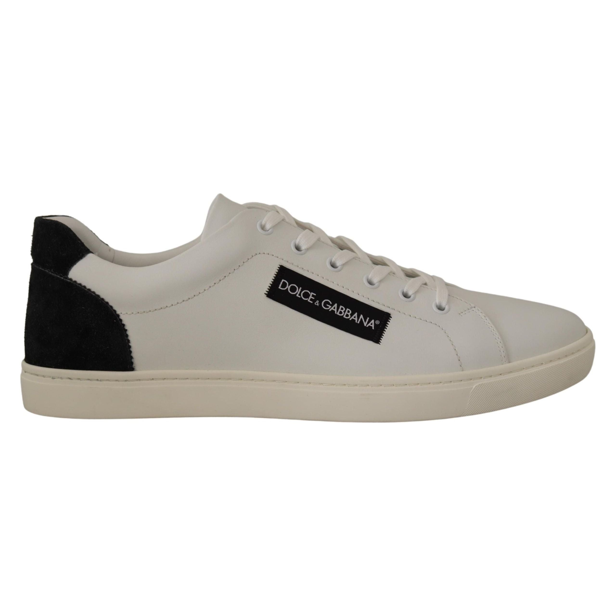 Dolce & Gabbana White Leather Low Top Sneakers
